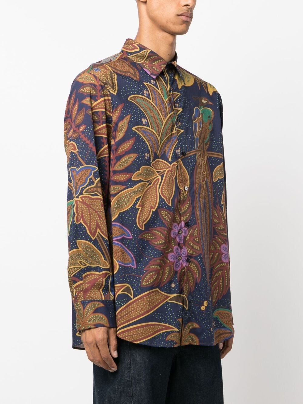 botanical-print cotton shirt - 3