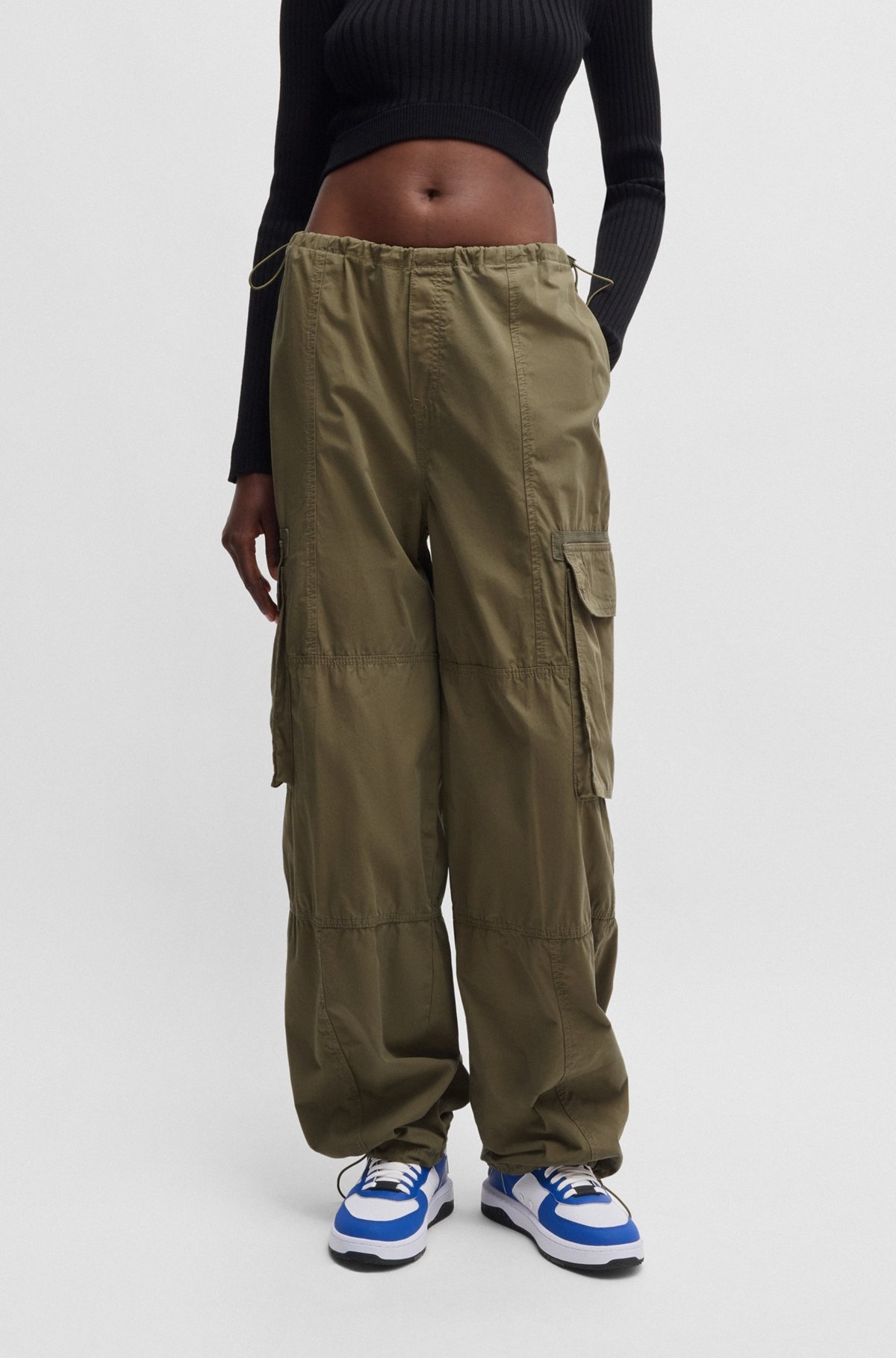 OVERSIZE-FIT PARACHUTE TROUSERS IN COTTON POPLIN - 2