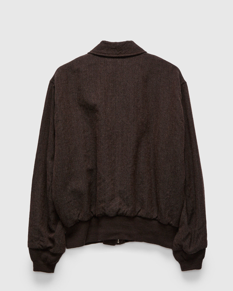 Wool Herringbone Flight Jacket in Top Brown 3