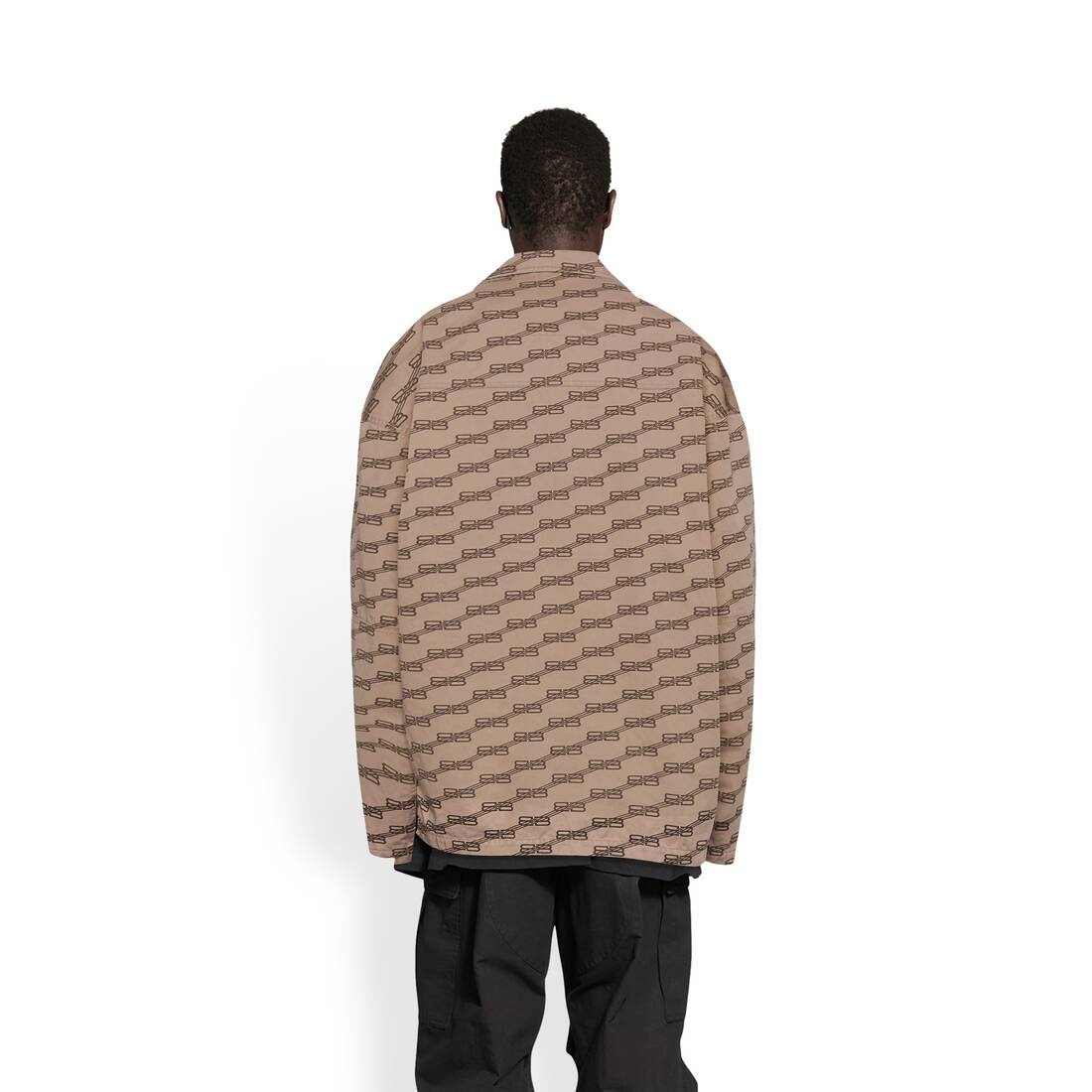 Men's Bb Monogram Cargo Shirt  in Beige - 5