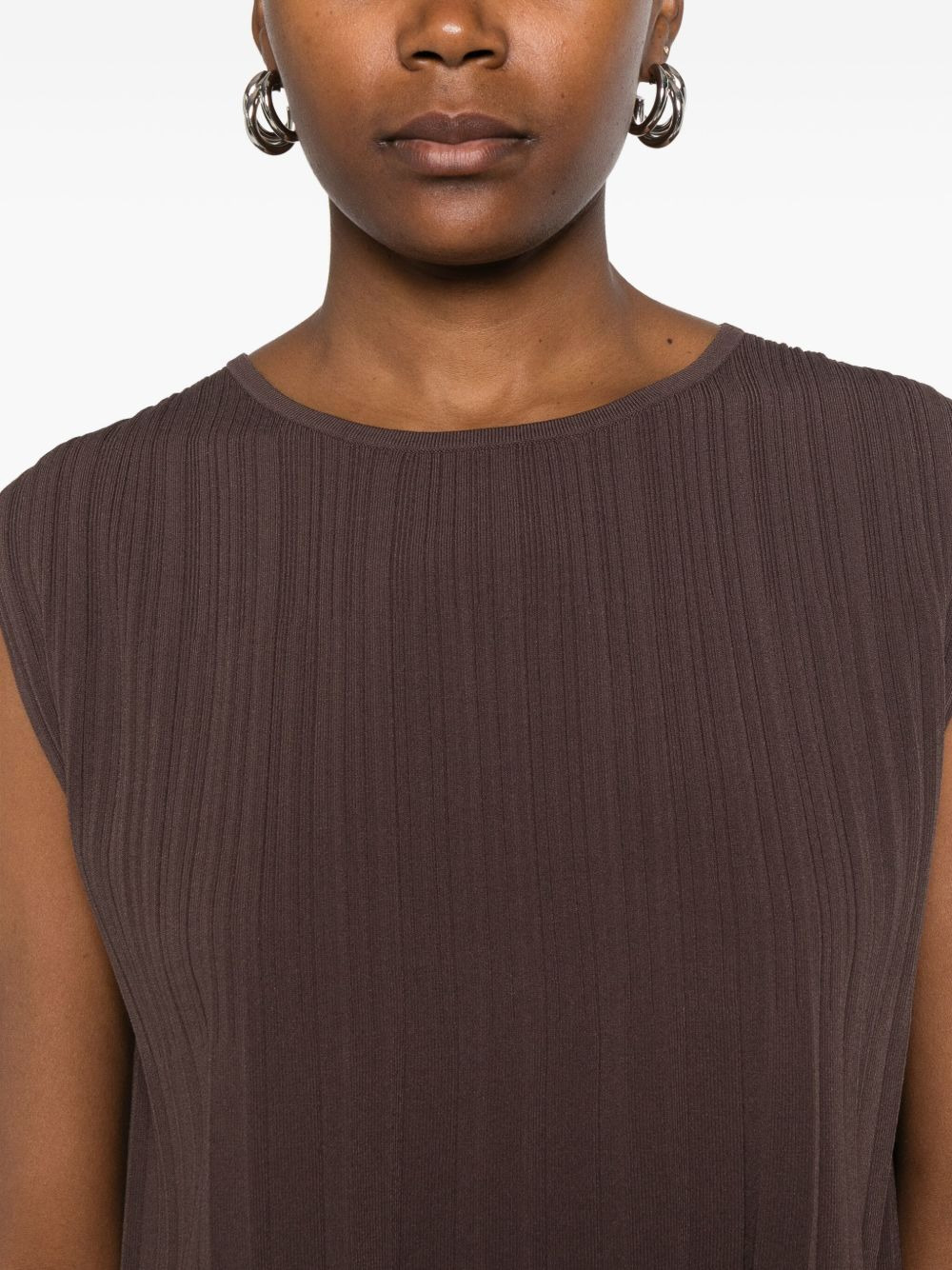 pleated sleeveless top - 5