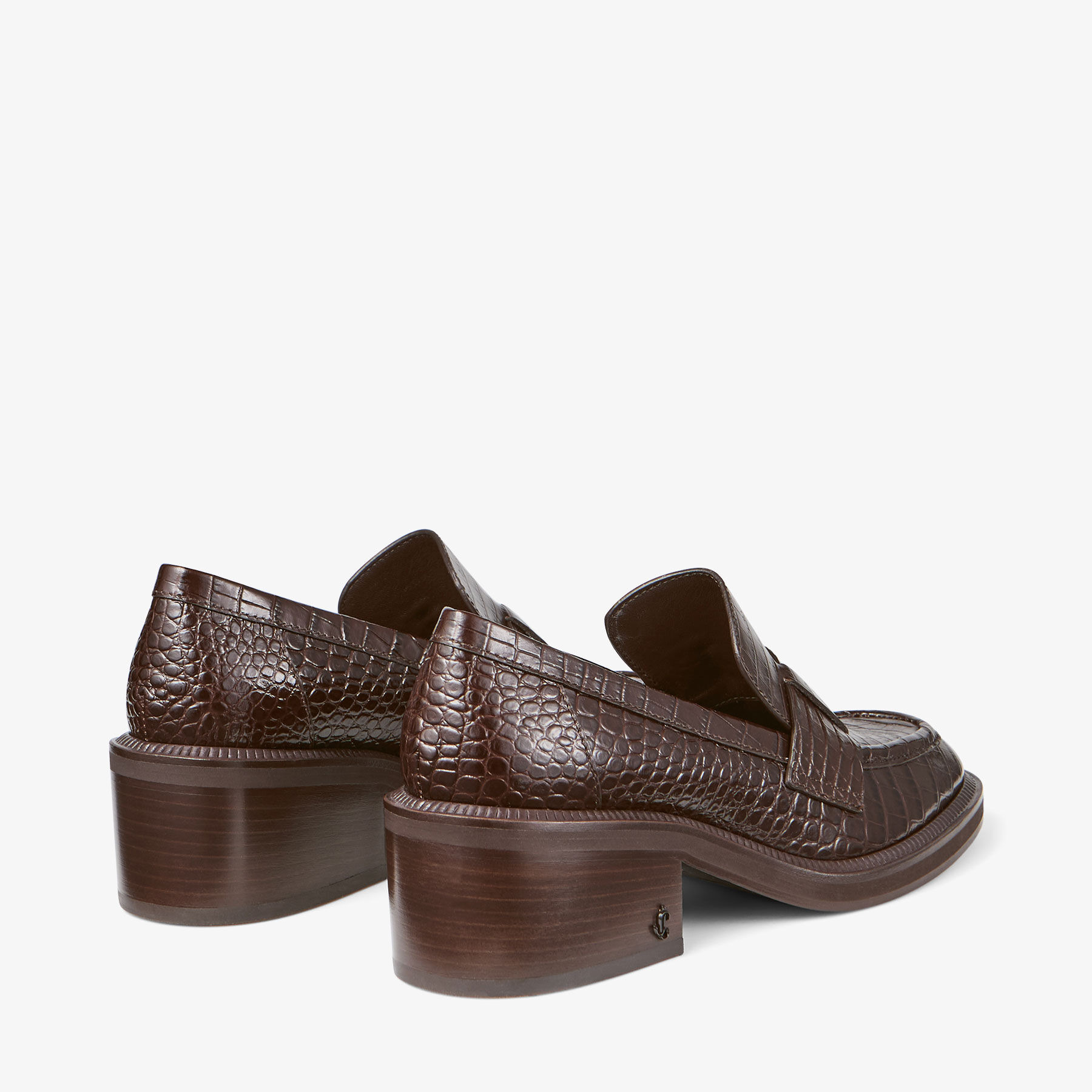 Tylor 60
Chocolate Croc Embossed Leather Loafers - 6