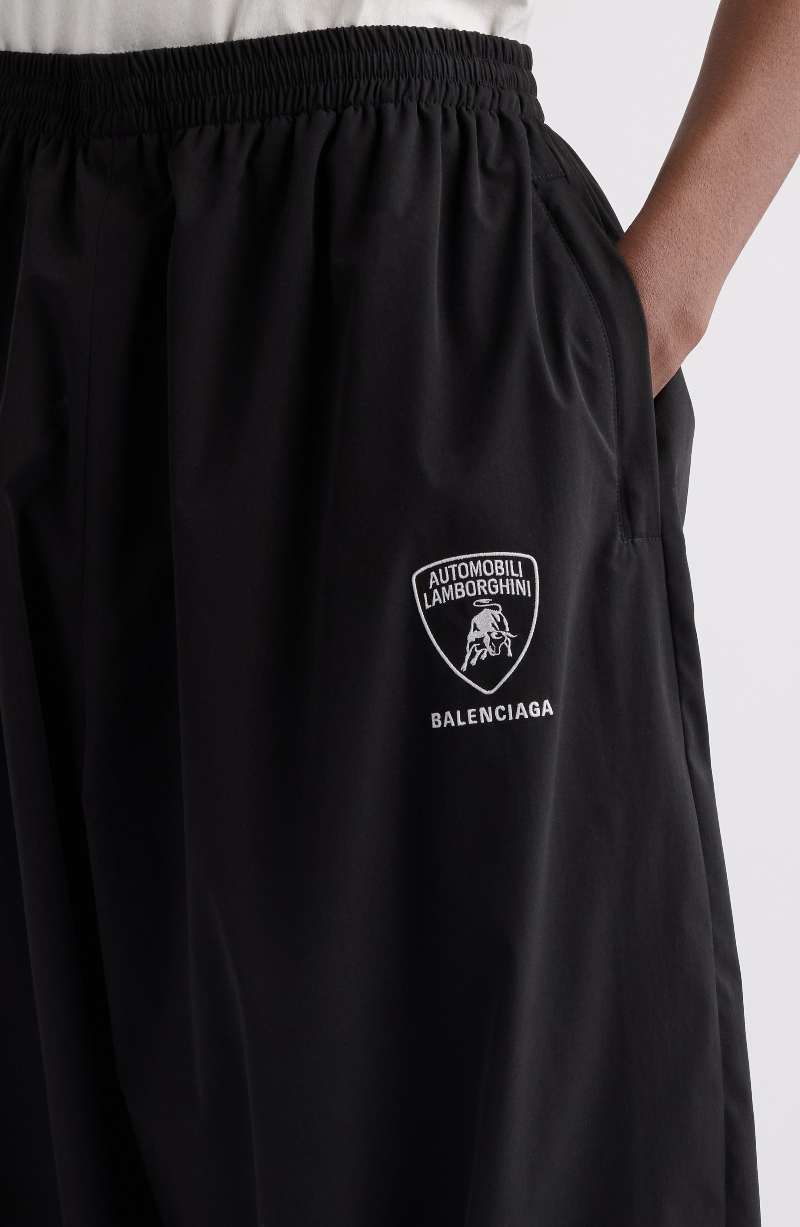 Balenciaga x Automobili Lamborghini Logo Embroidered Track Jacket in 1000 Black at Nordstrom - 5