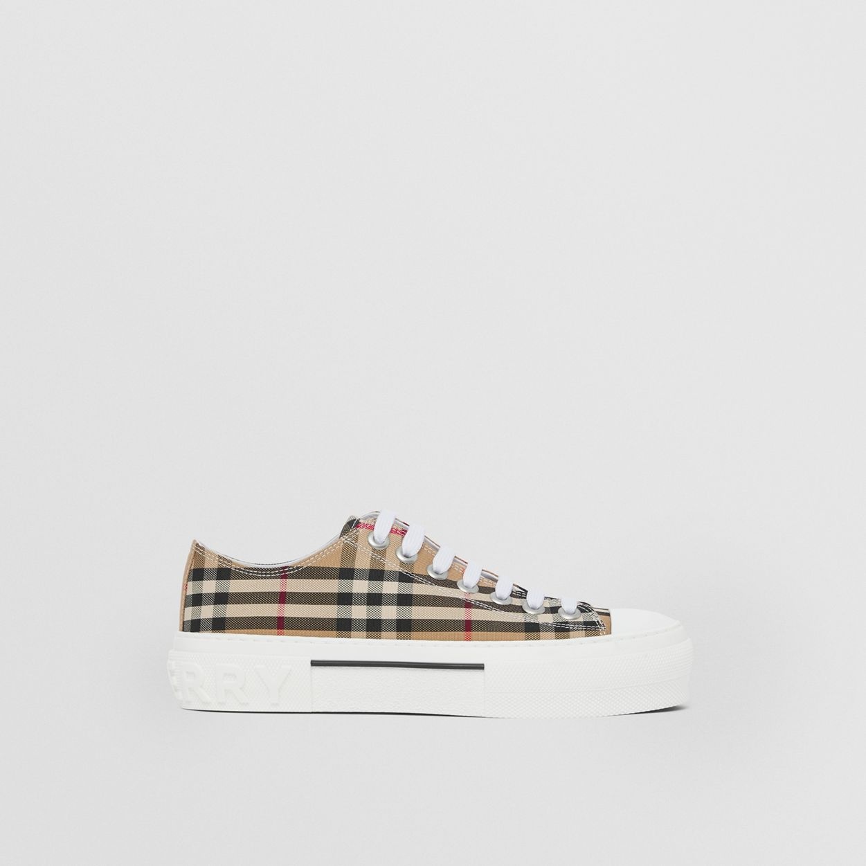 Vintage Check Cotton Sneakers - 2