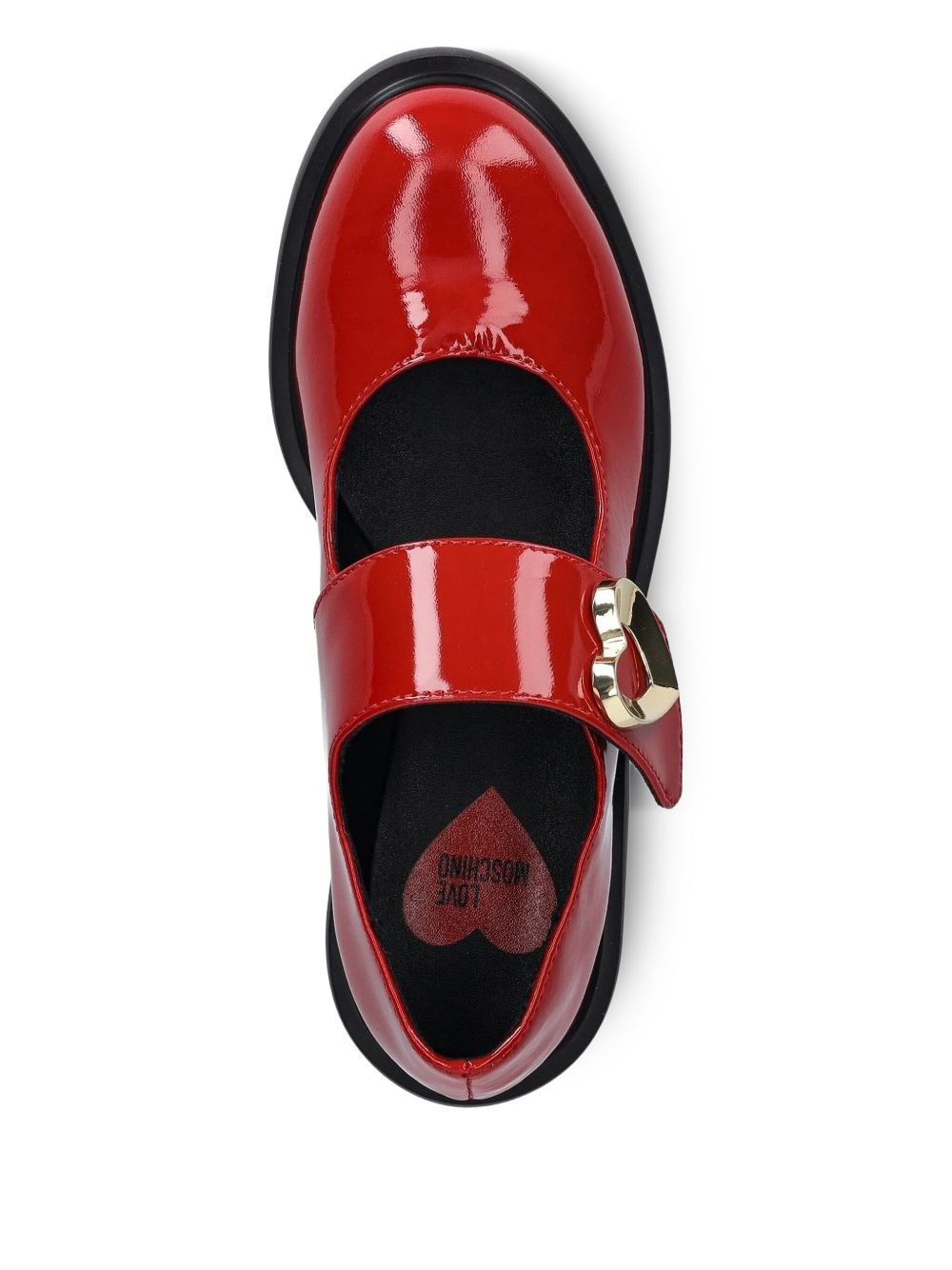 heart-buckle patent-leather flats - 3
