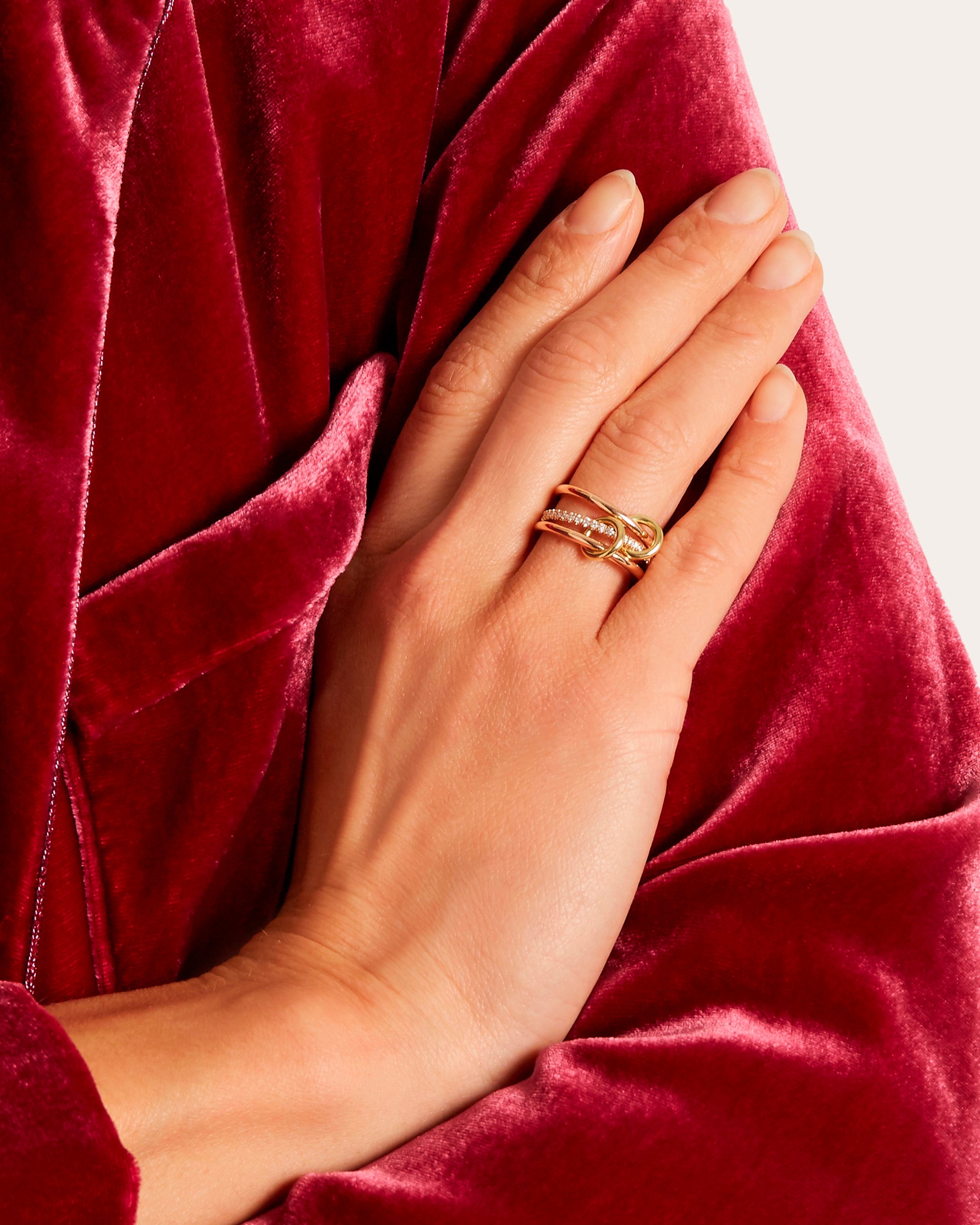 Sonny 18K Gold Diamond Linked Rings - 2