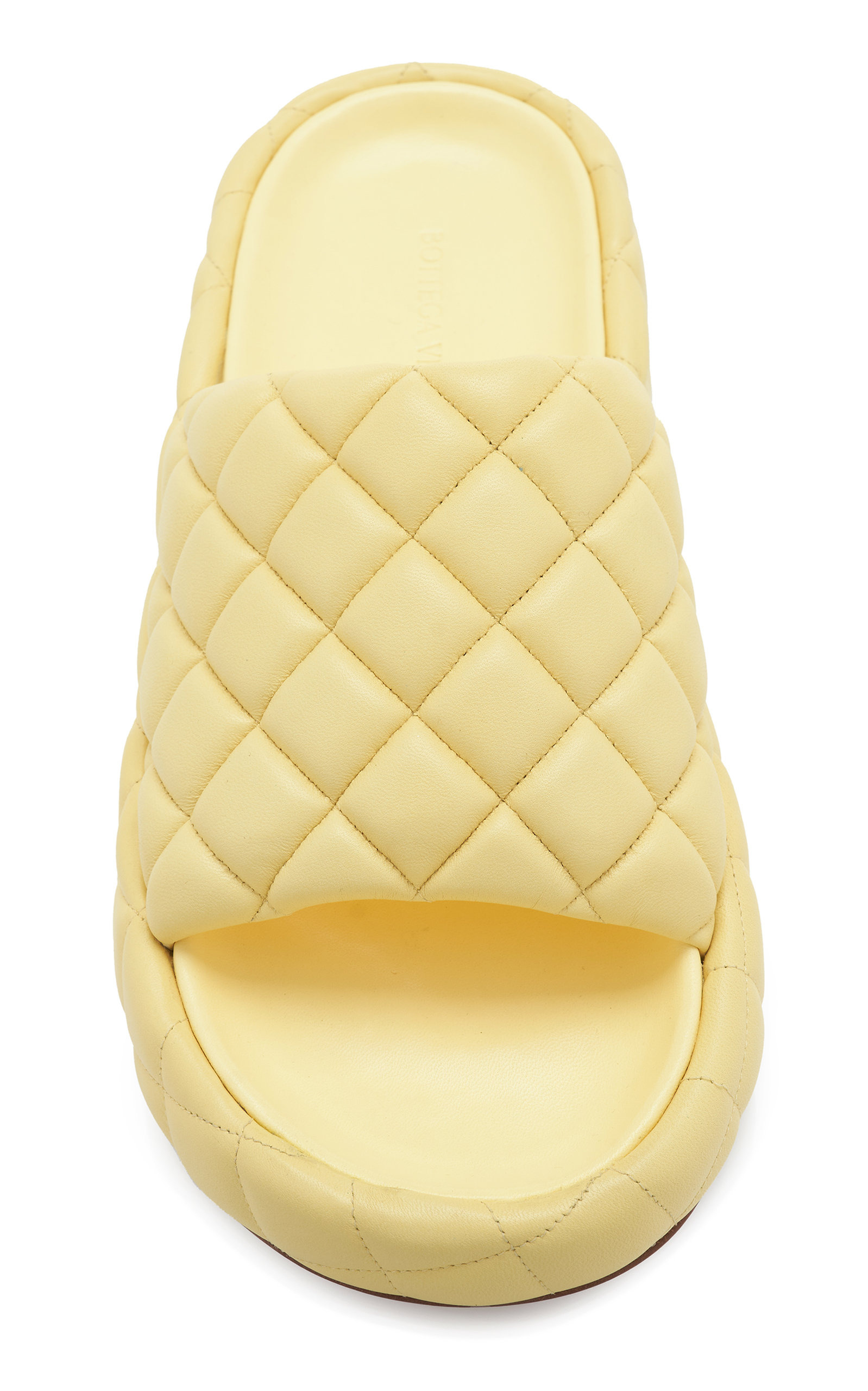 Padded Matelasse Slide Sandals yellow - 3