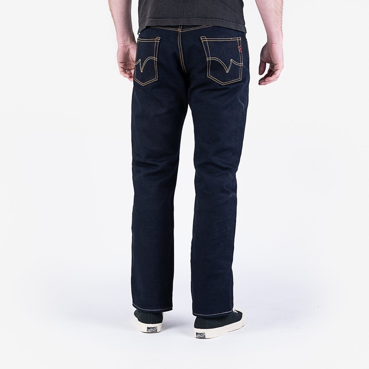 IH-634S-21ib 21oz Selvedge Denim Straight Cut Jeans - Indigo/Black - 3
