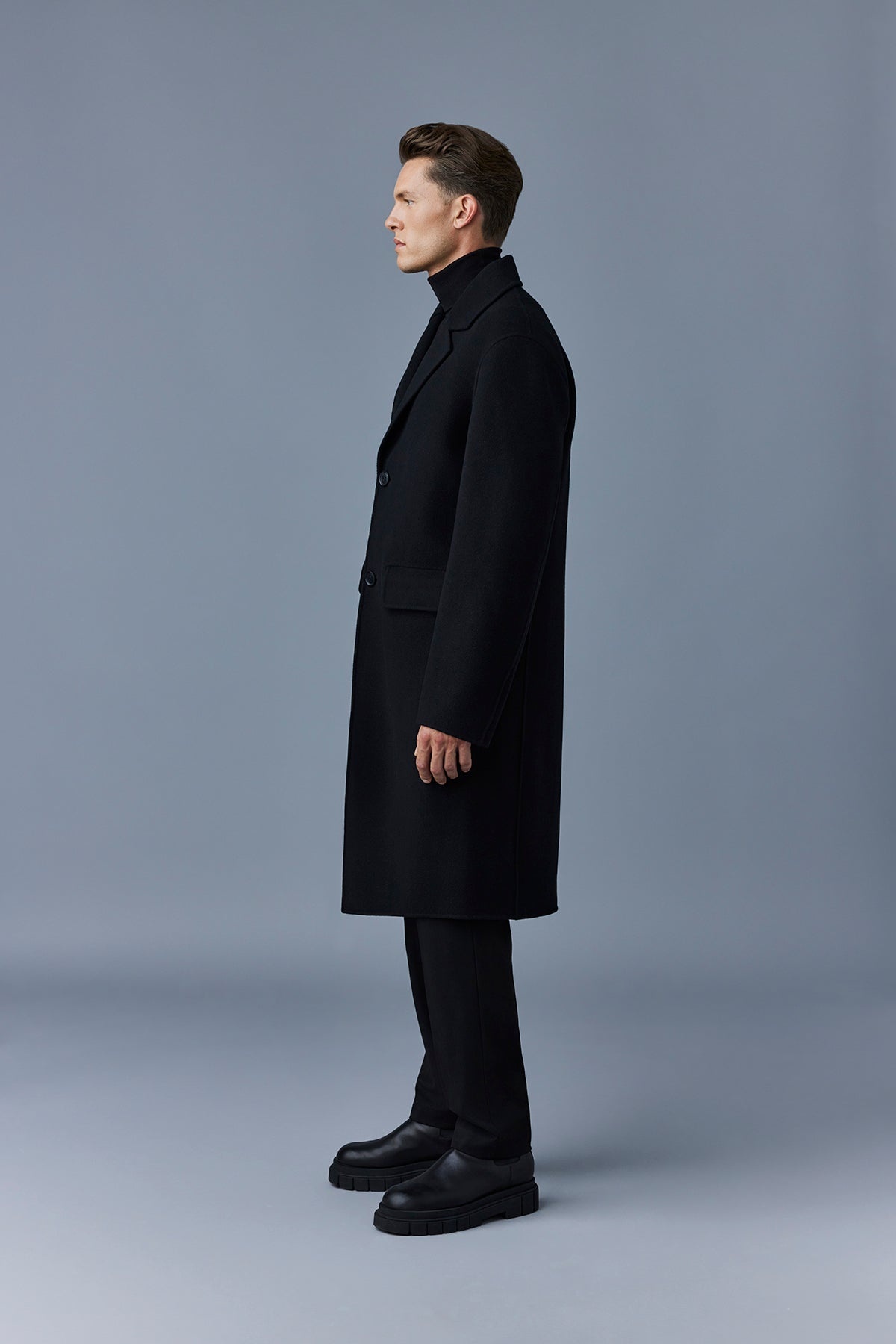 BENJAMIN Double-face wool coat with notched lapel - 3