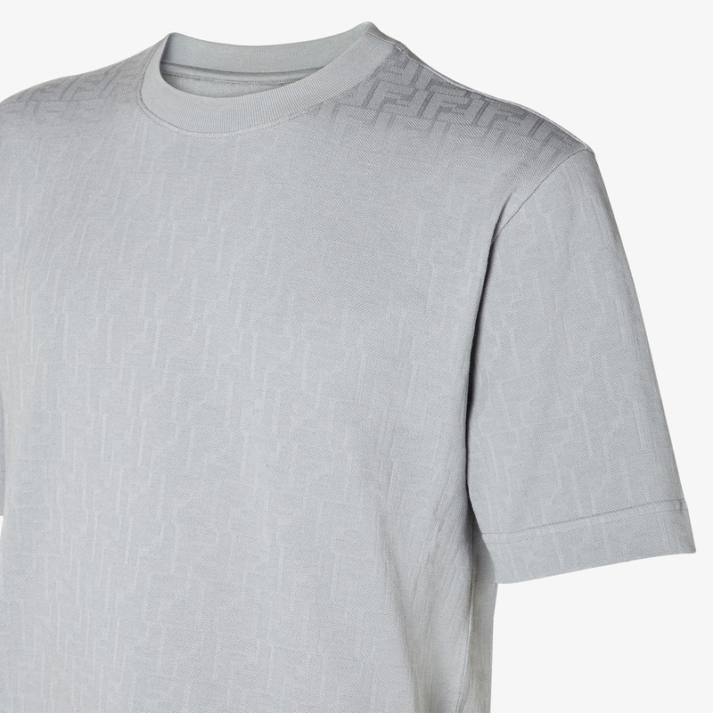 T-Shirt Light gray piqué FF Jacquard T-shirt 3