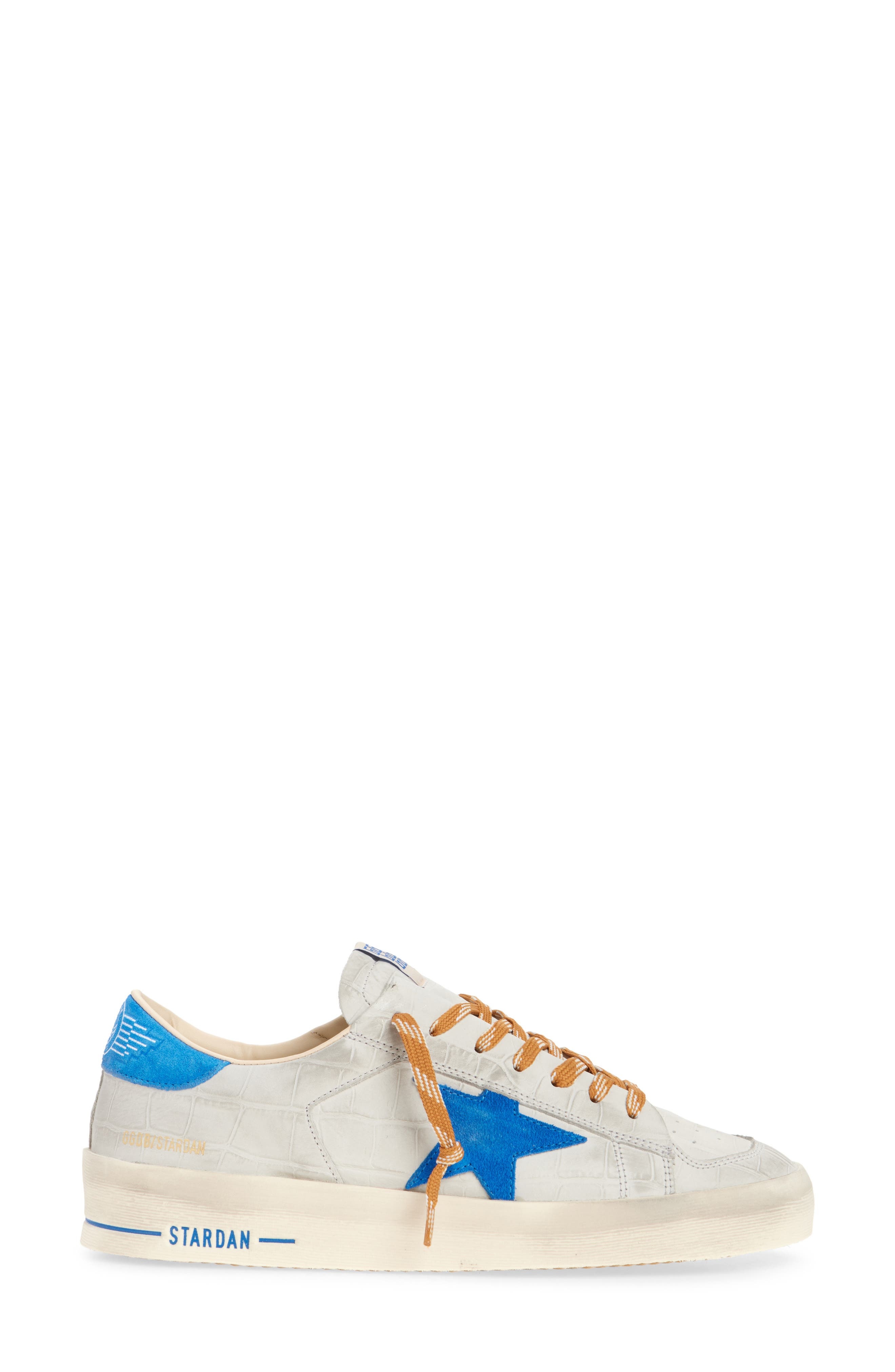 Golden Goose Stardan Croc Embossed Sneaker in Grey/Blue at Nordstrom - 3