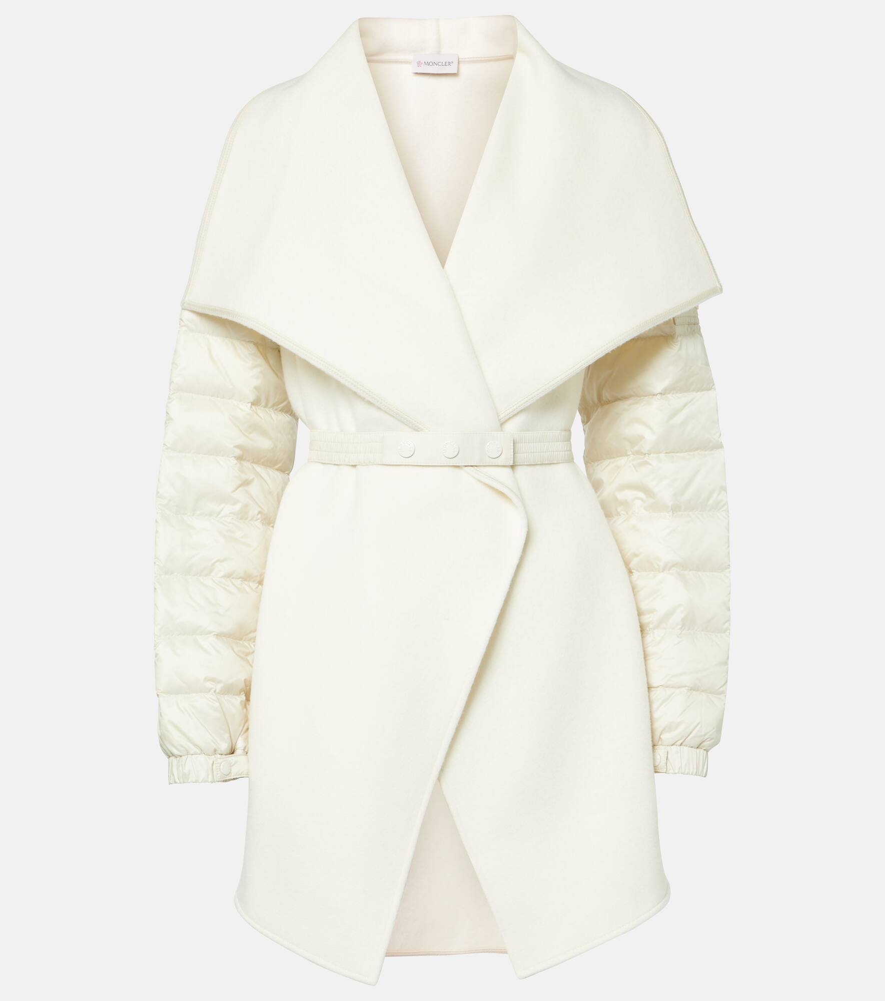Padded wool-blend felt cape - 1