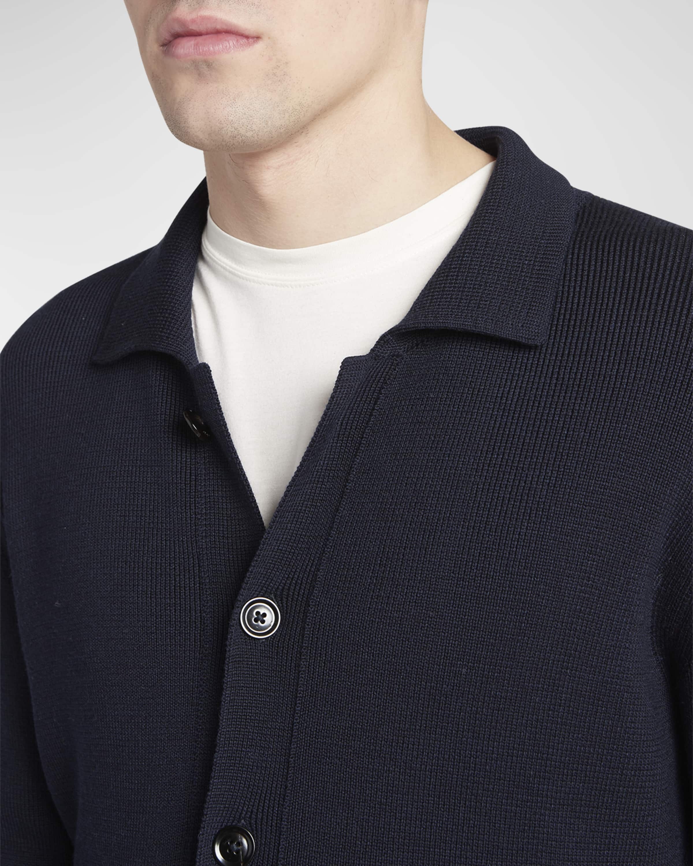 Men's Wool-Silk Knit Overshirt - 5