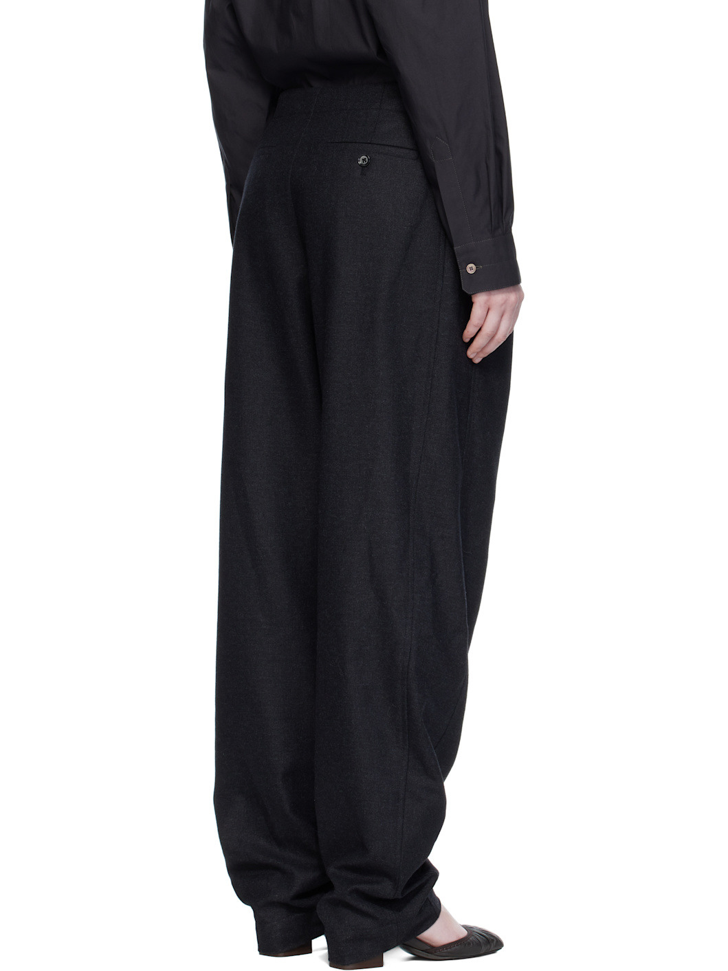 Gray Drawstring Trousers - 3