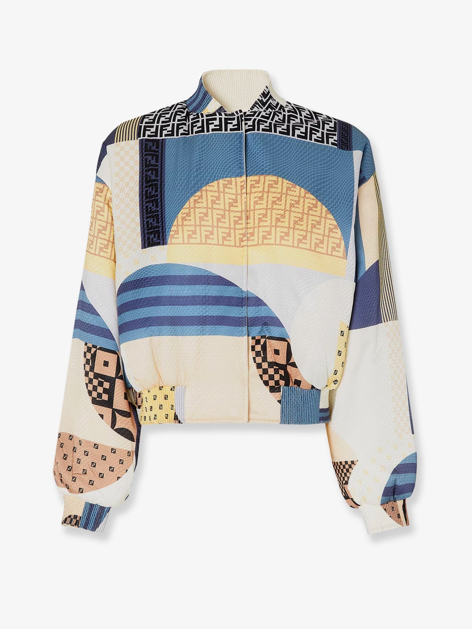 【関税&送料込】Fendi Reversible Patchwork Silk Bomber FENDI - REVERSIBLE SILK BOMBER JACKET WITH PATCHWORK PRINT