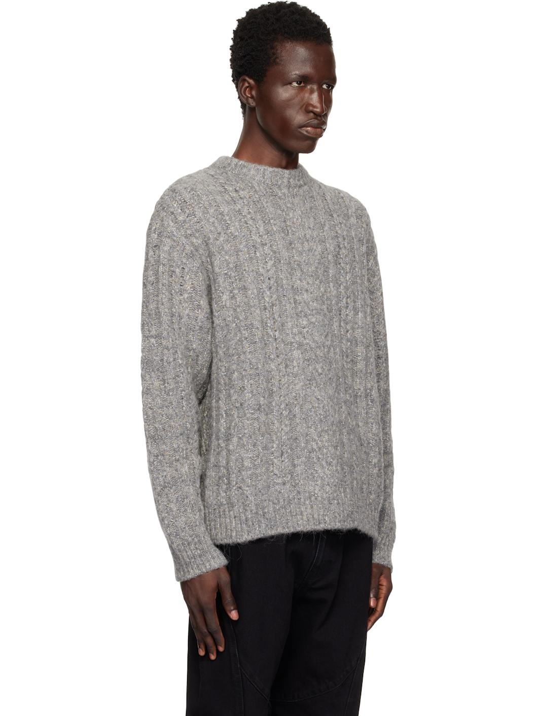Gray Alpaca Blend Glitter Sweater - 2