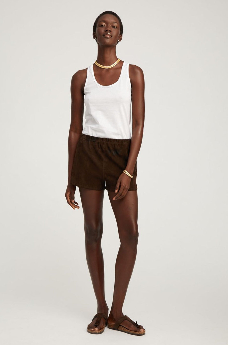 SPRWMN AMERICANO SUEDE SLIP ON SHORTS outlook