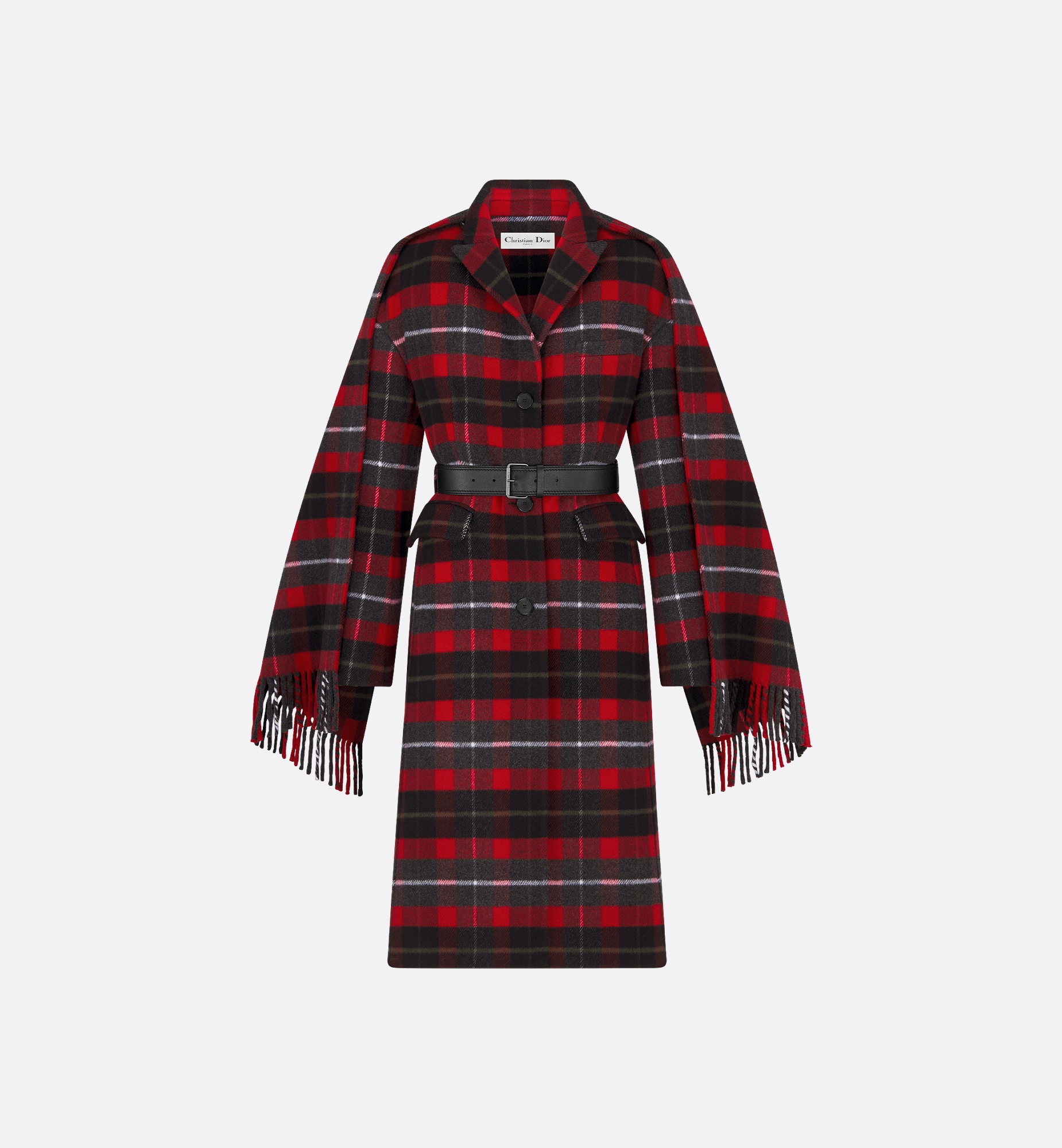 Dior Belted Coat with Removable Scarf | REVERSIBLE
