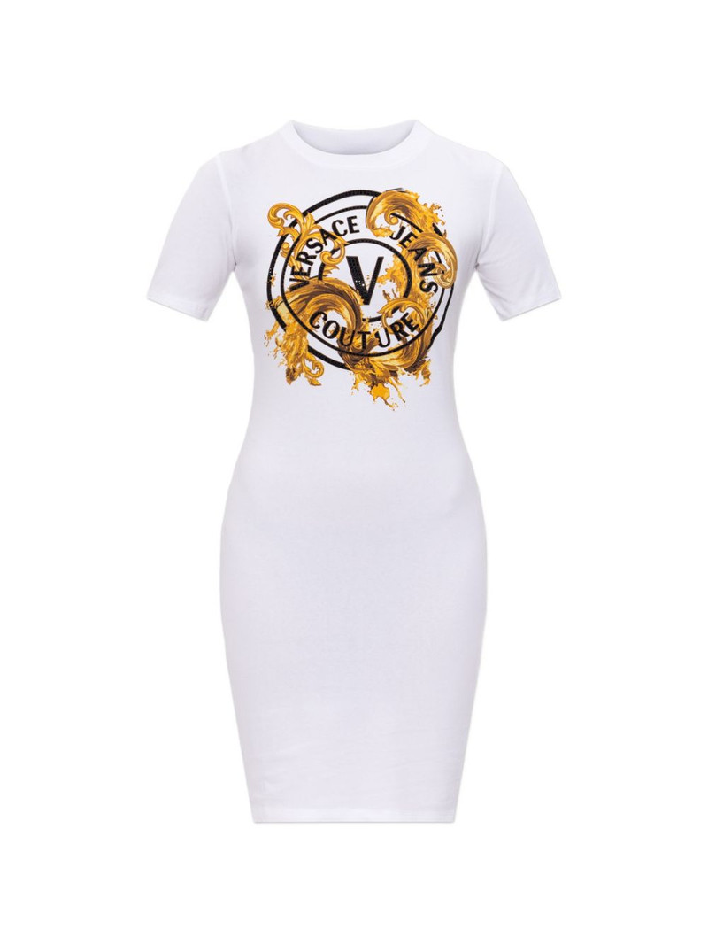 logo-print mini dress 1