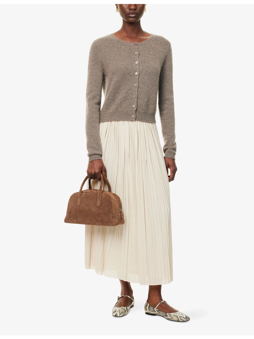 Cral Pleated Cotton-Blend Midi Skirt - 2