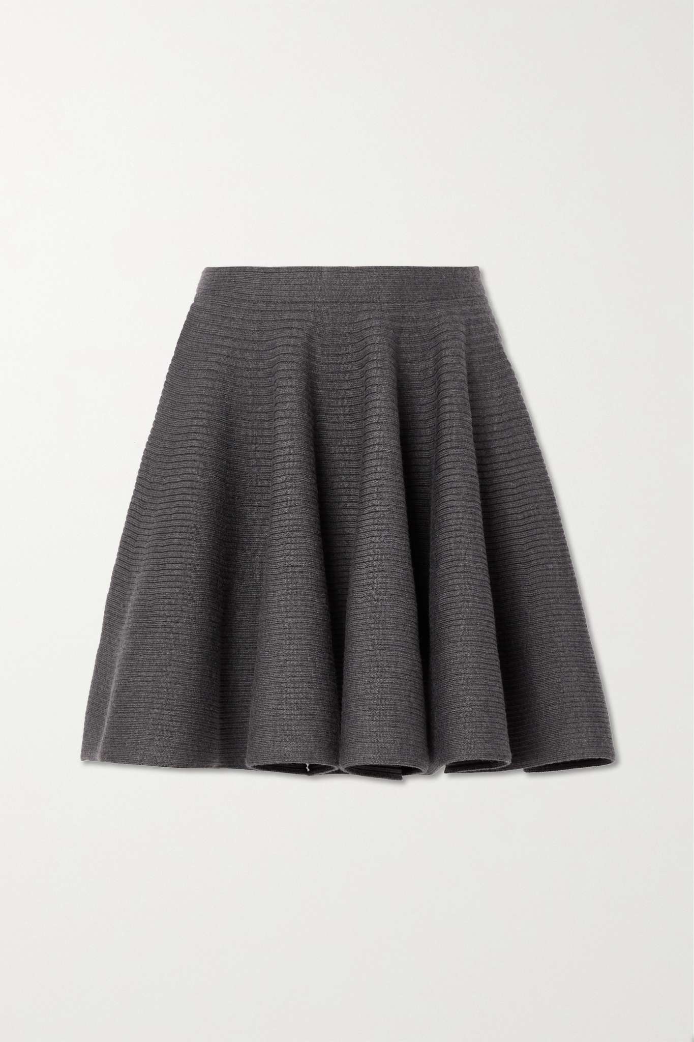Ribbed wool-blend mini skirt - 1