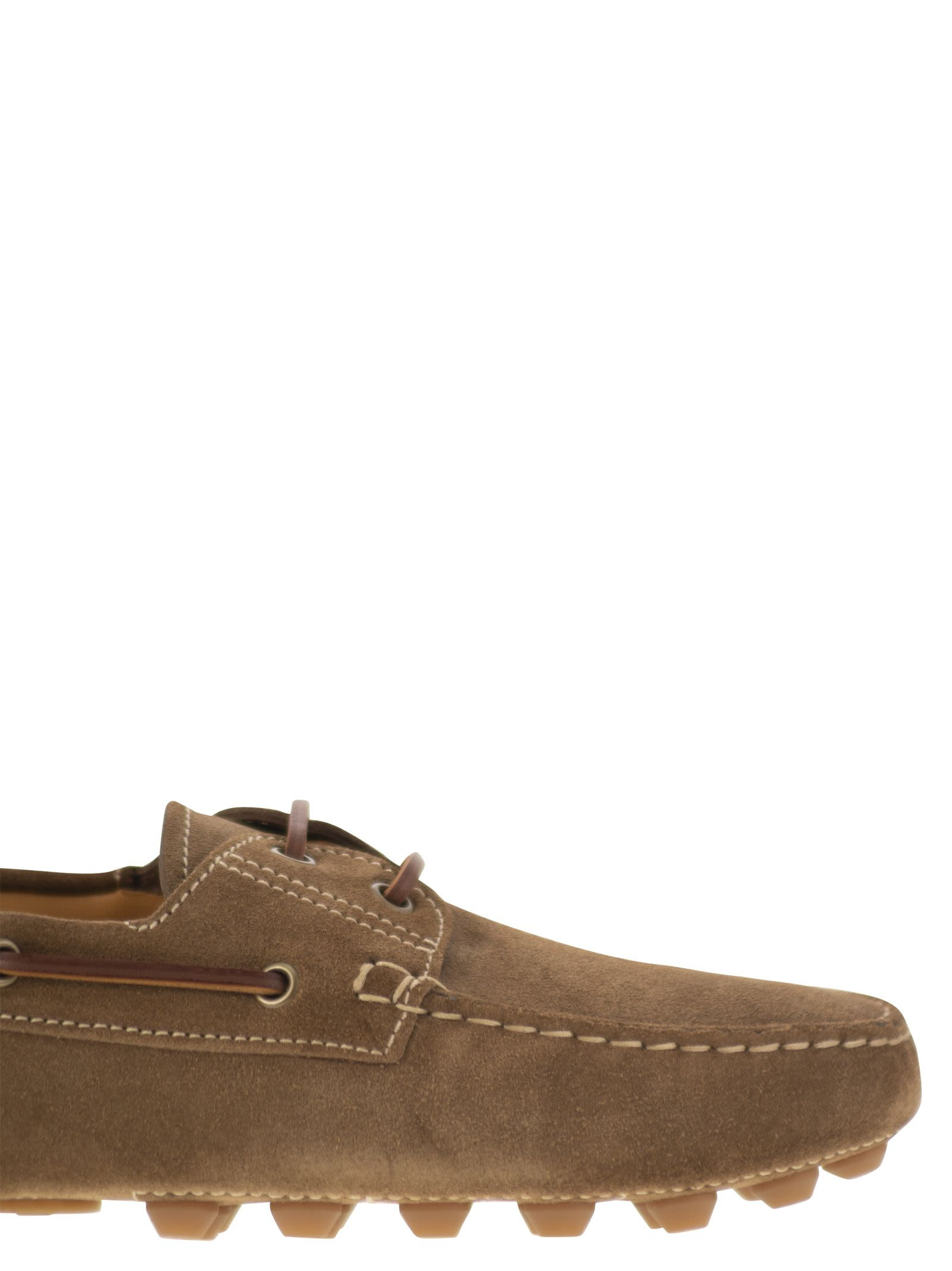 Tod's Men Rubber Bubble Suede Boat - 6