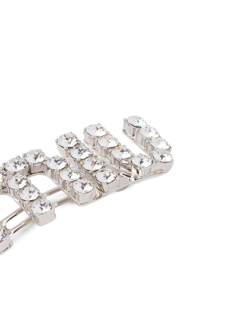 crystal-embellished logo hair clip - 3