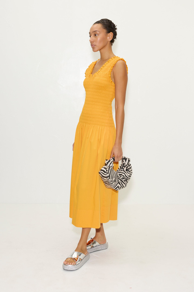 Zini Poplin Dress in Sherbet Orange 5