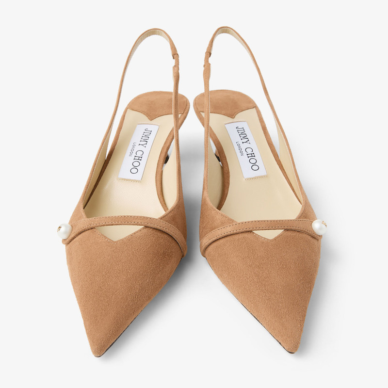 Amita 45 Toffee Suede Slingbacks 4
