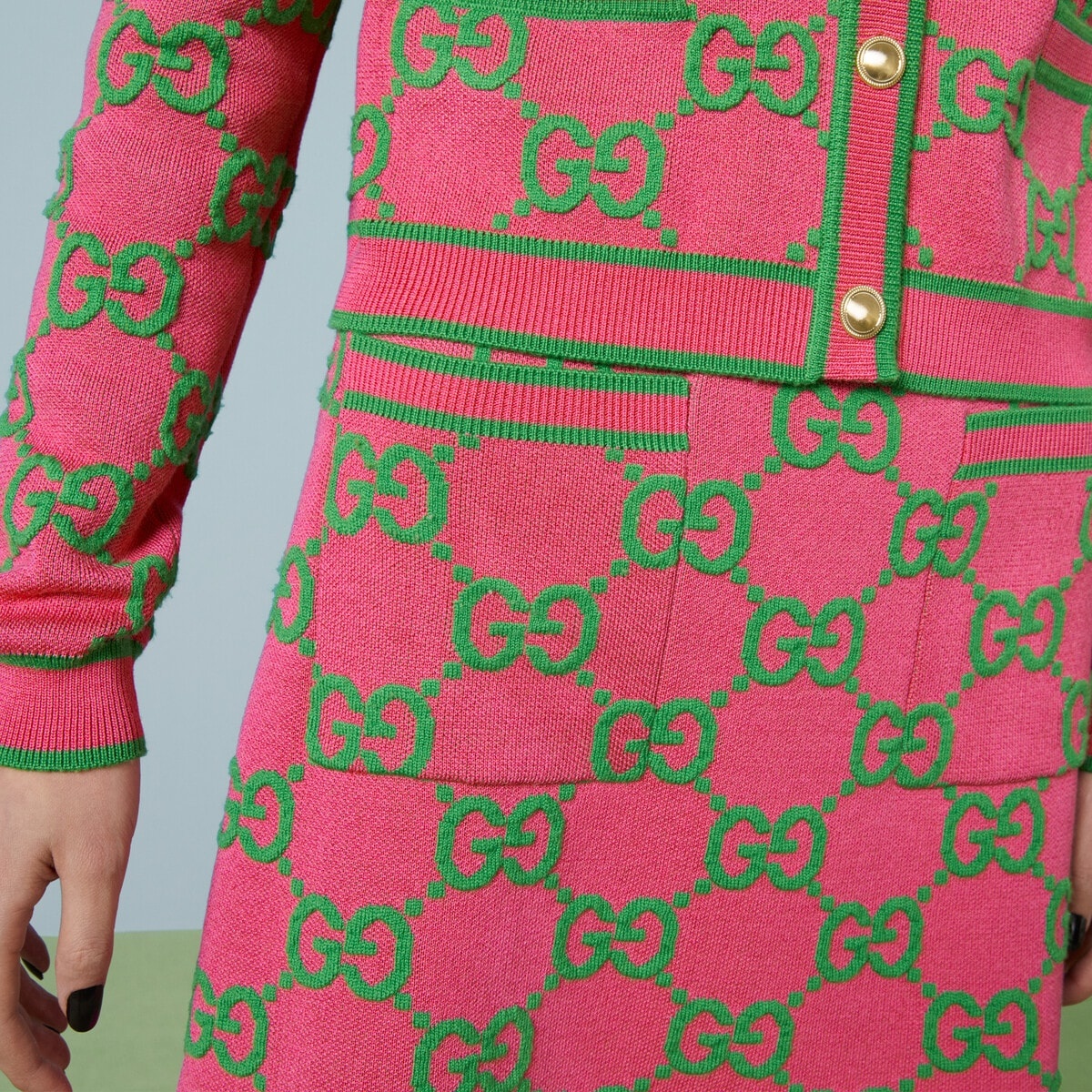 GG cotton and silk blend skirt - 3