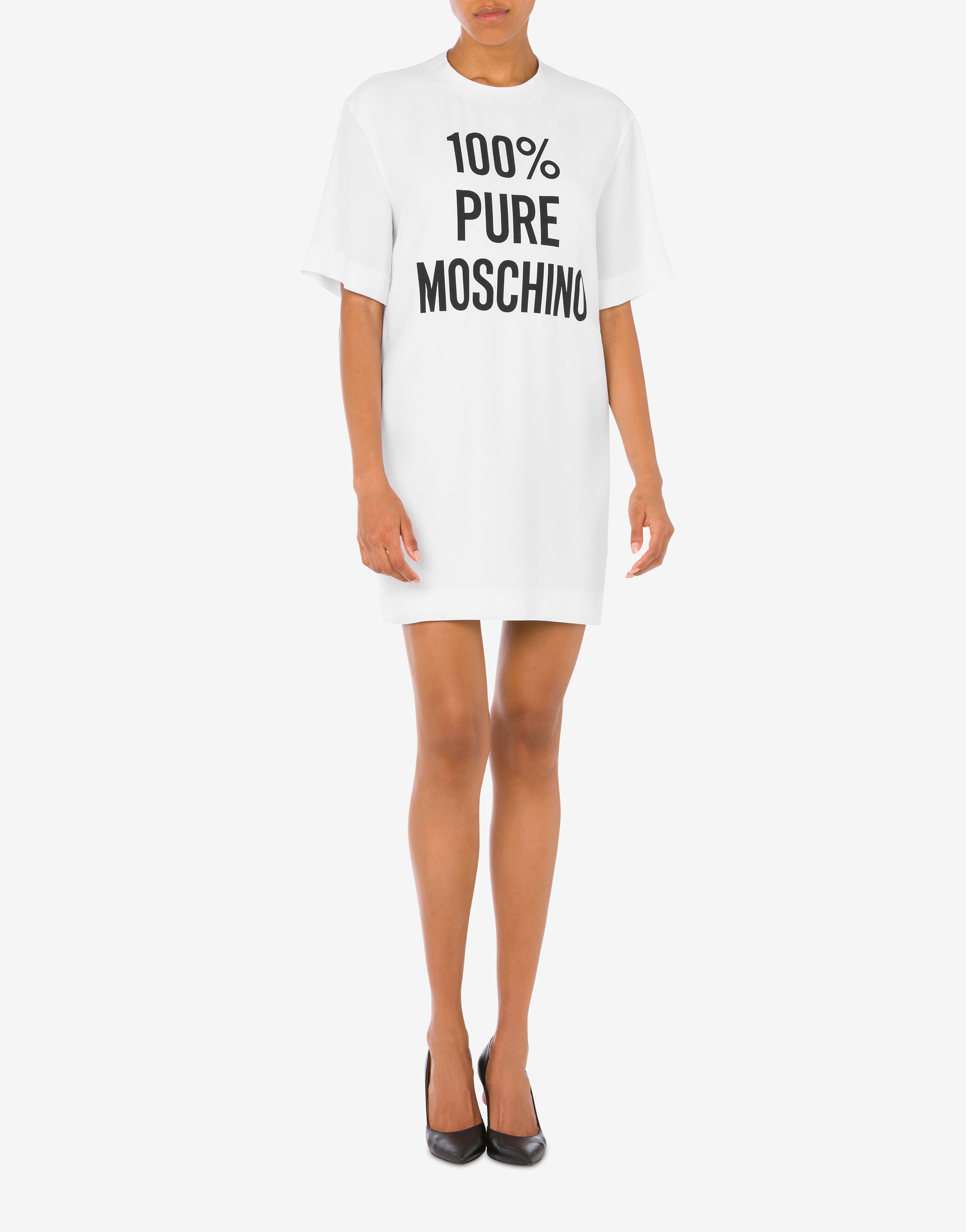 100% PURE MOSCHINO PRINT ENVERS SATIN DRESS - 2