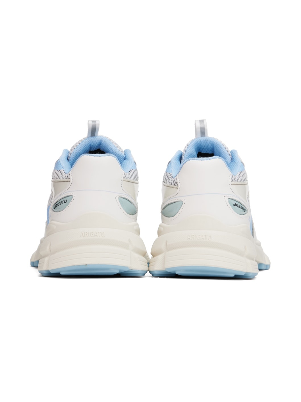 White & Blue Marathon Sneakers - 2