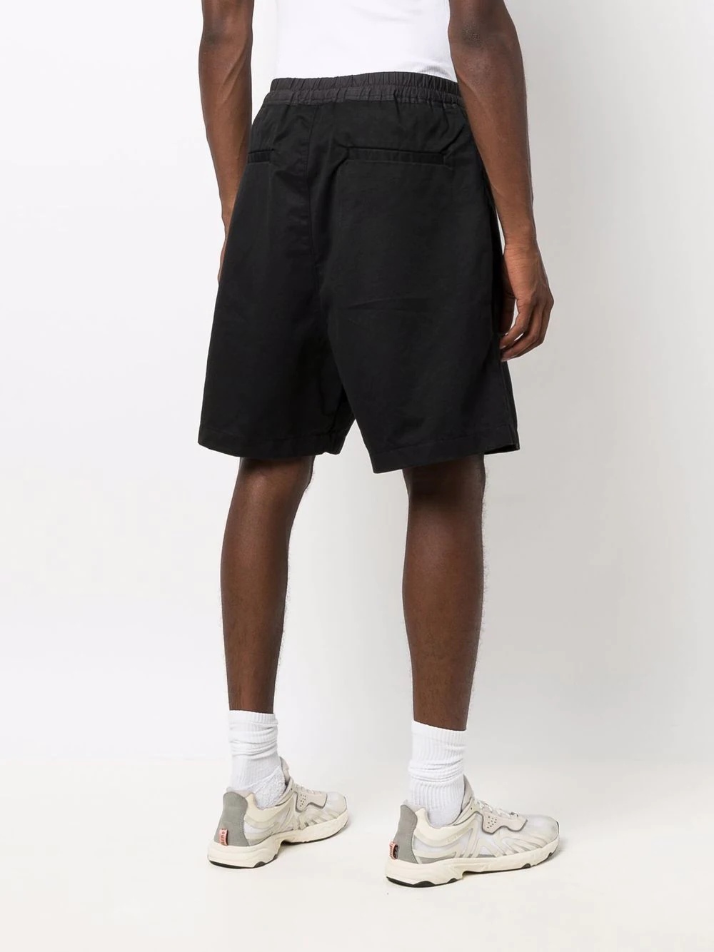 logo-patch drop-crotch track shorts - 4