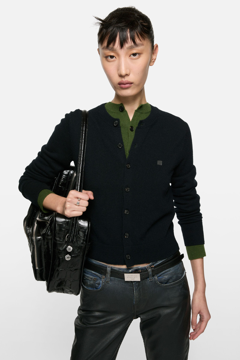 Fitted cardigan - yak wool - Black 3