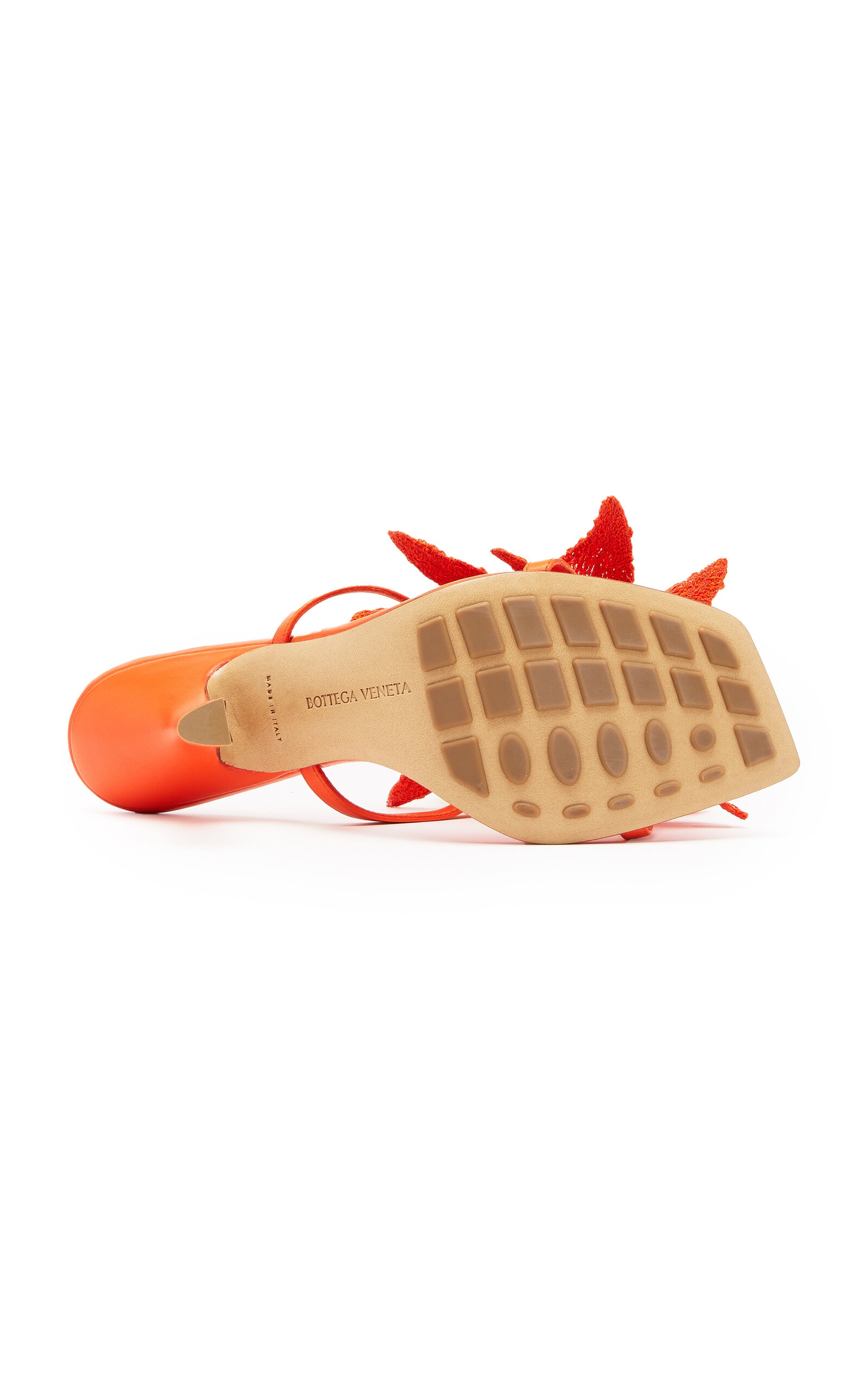 Adam Flower-Detailed Leather Sandals orange - 6