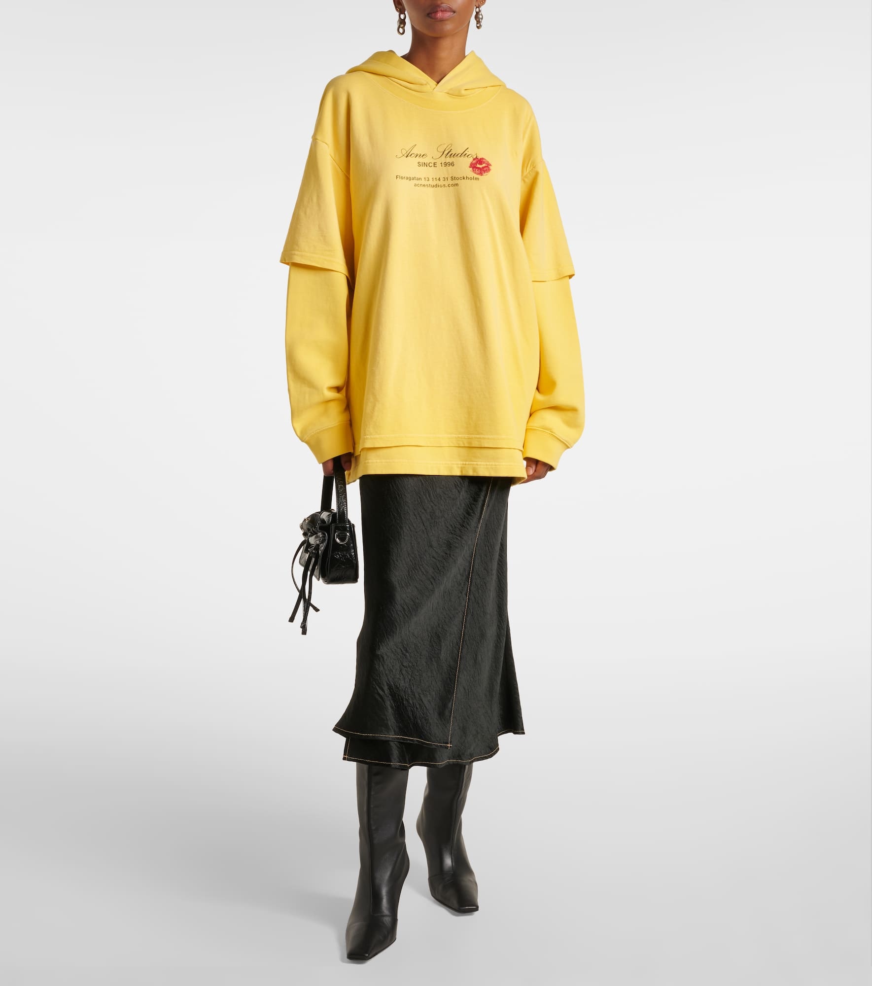 Printed cotton jersey hoodie - 2