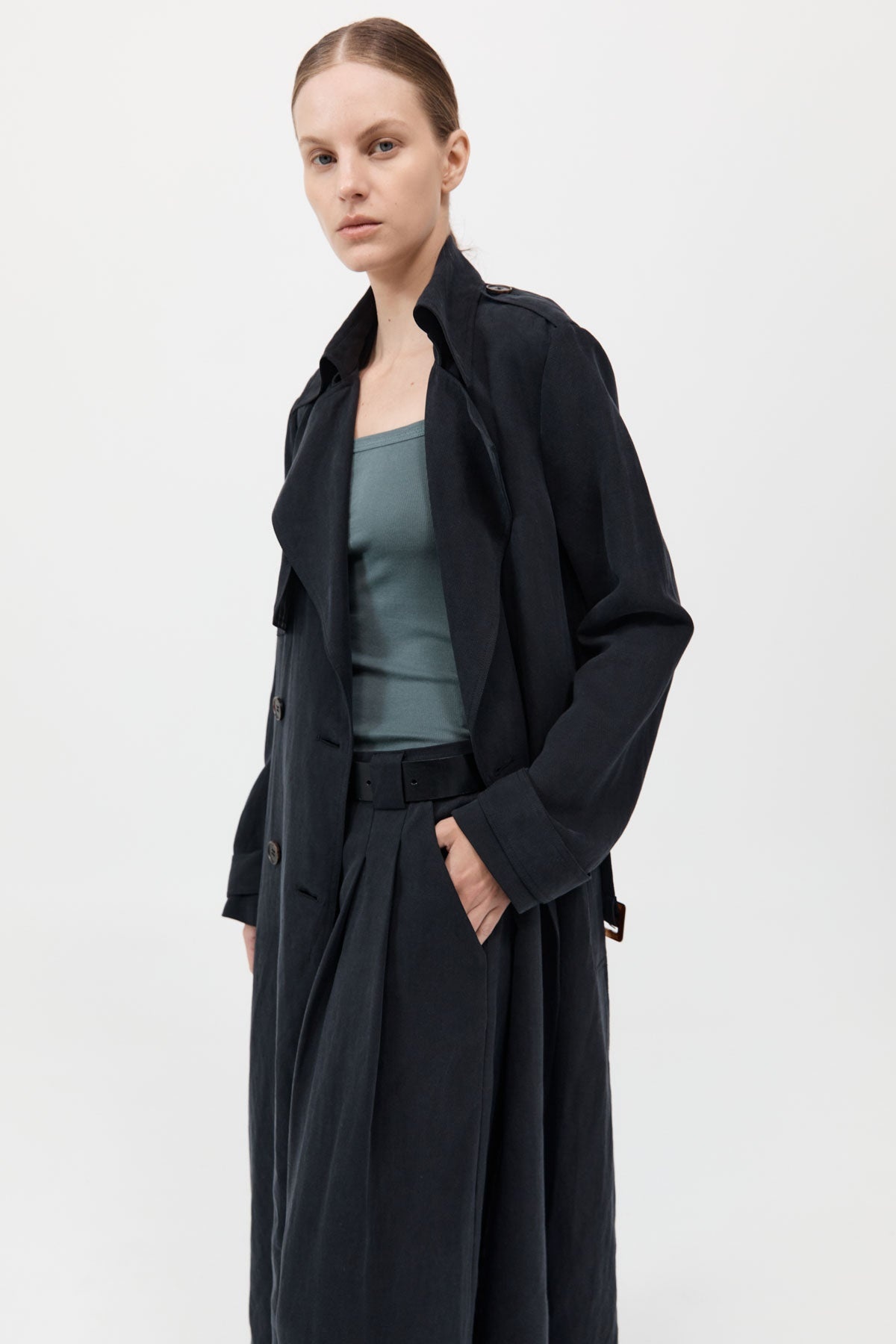 Soft Tailored Trench - Black - 7