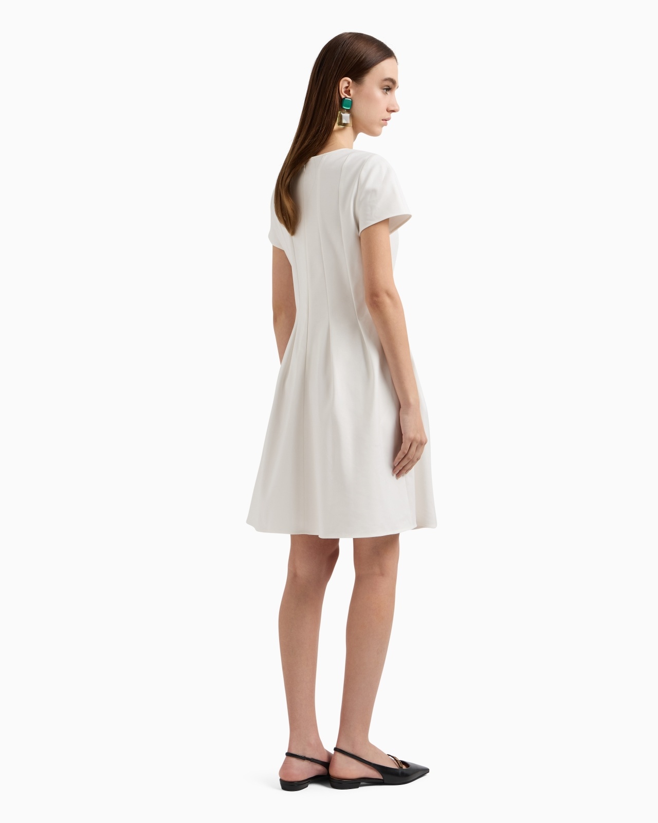 COUTURE COTTON BLEND DRESS WITH PLEATS - 3
