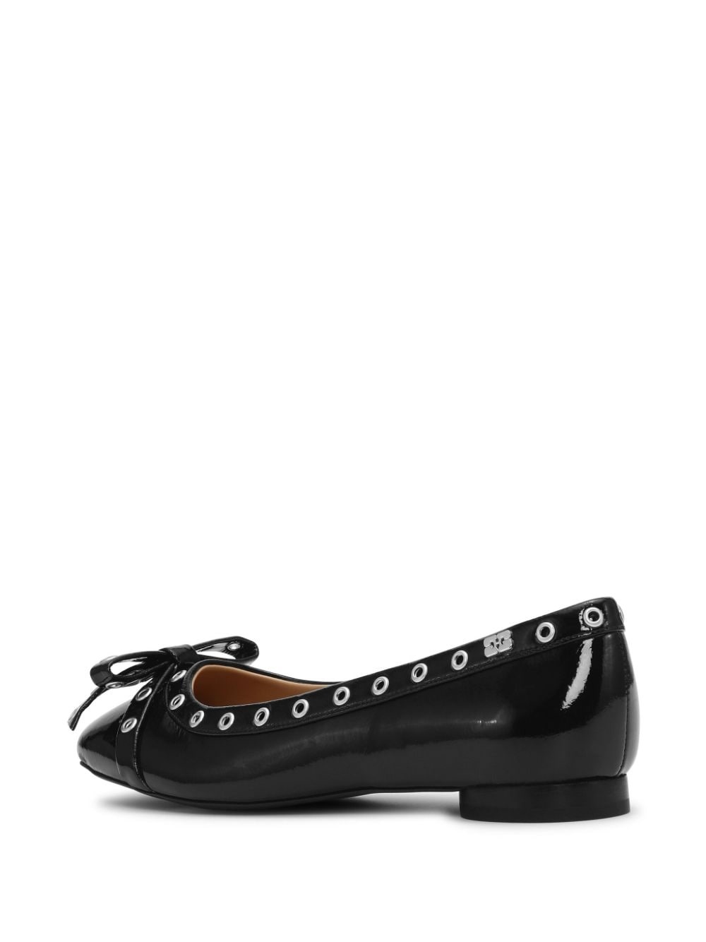 eyelet-detail bow ballerina shoes - 3