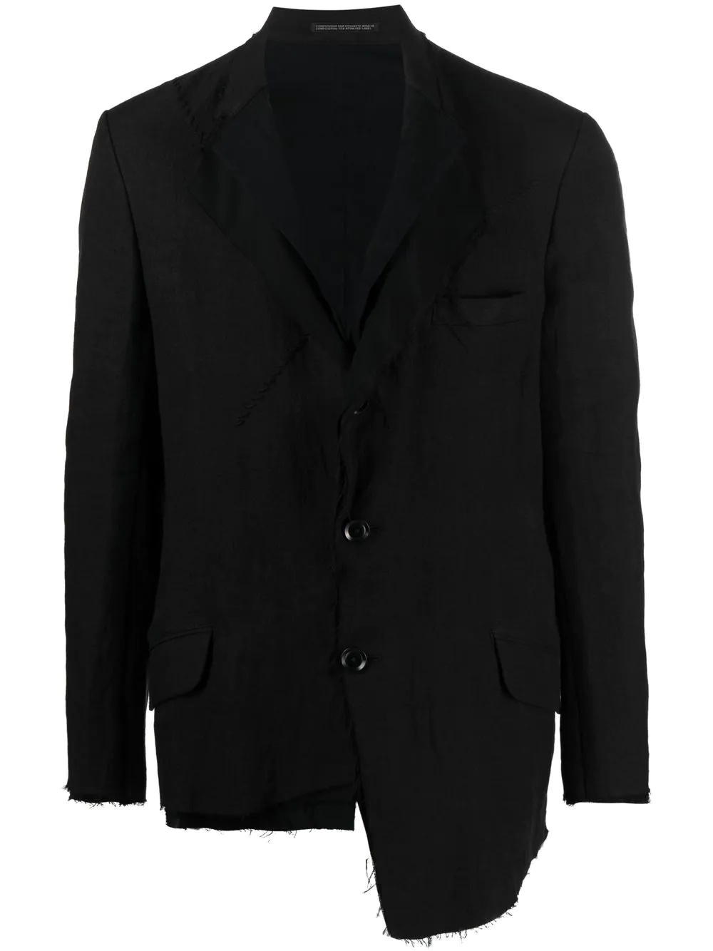 single-breasted linen blazer - 1