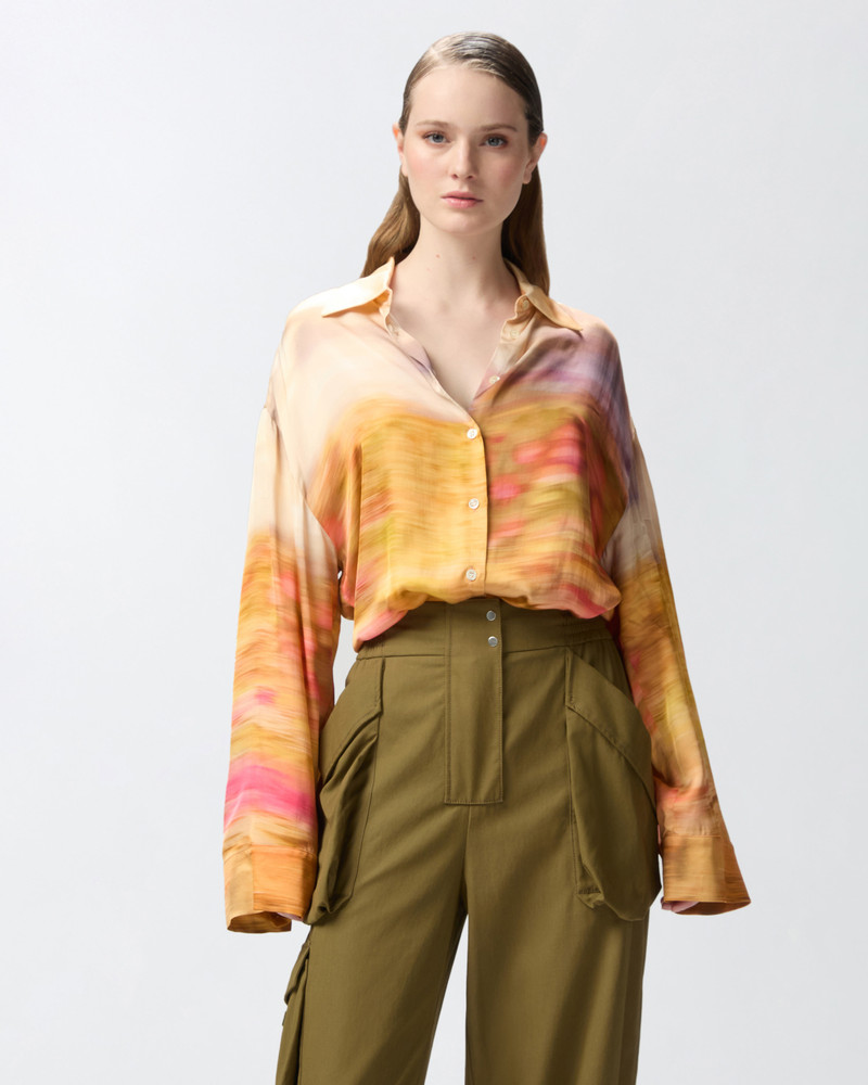 PINKO SATIN SHIRT WITH LANDSCAPE PRINT outlook
