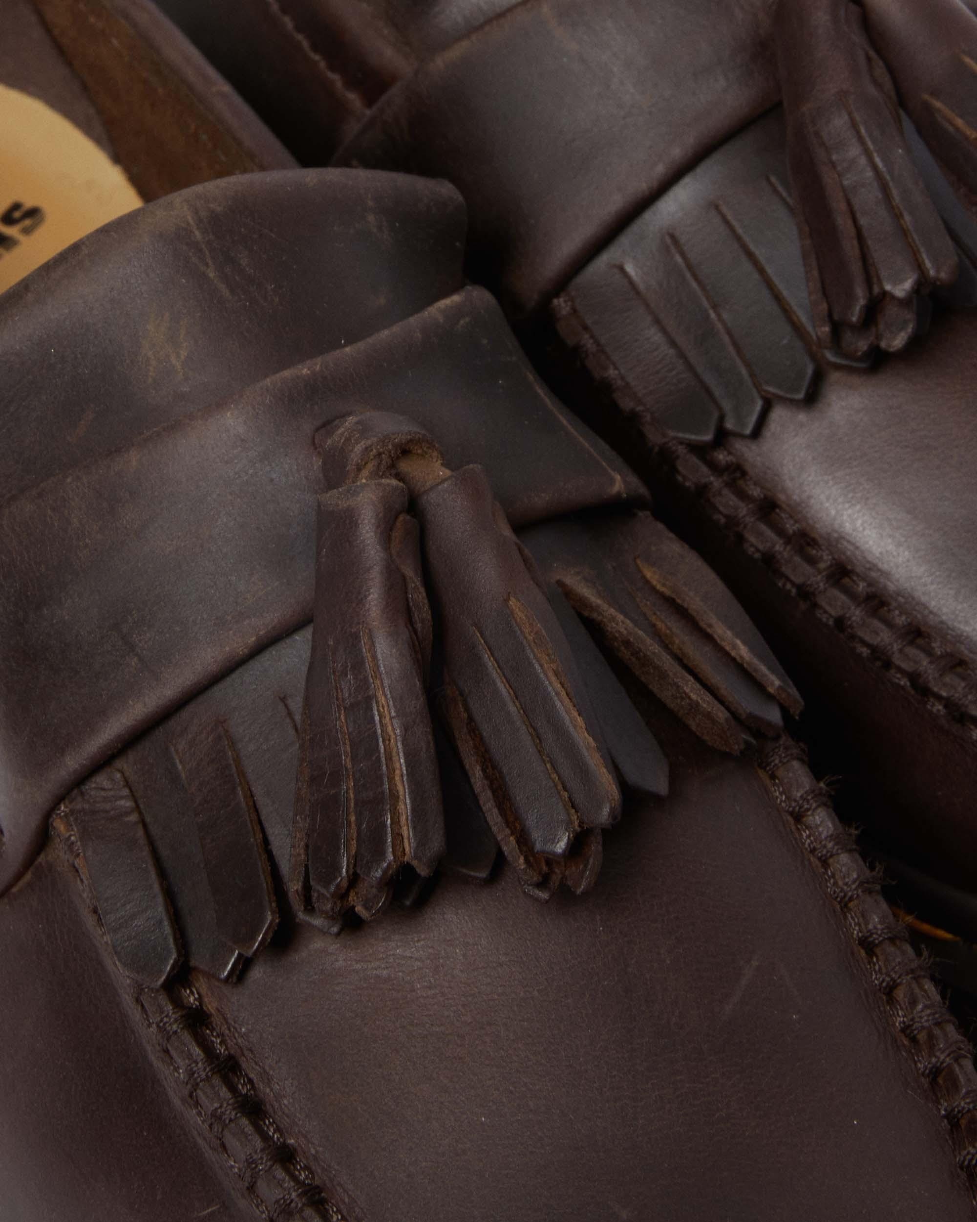 Adrian Crazy Horse Leather Tassel Loafers - 7