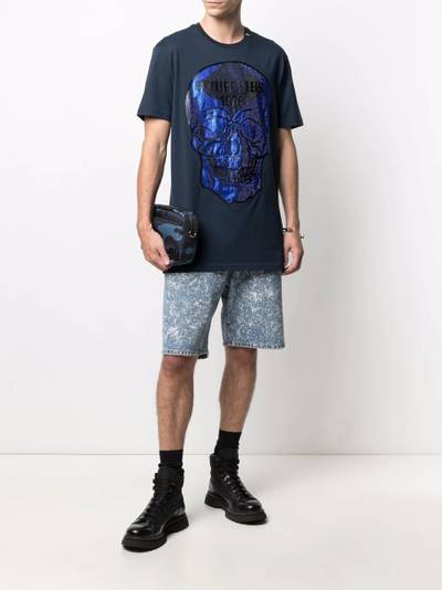 PHILIPP PLEIN crystal embellished skull T-shirt outlook