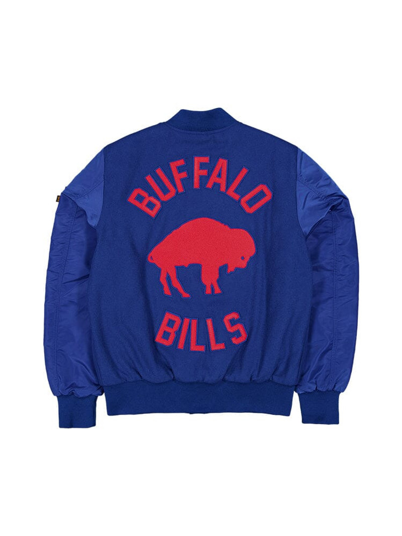 ALPHA INDUSTRIES BUFFALO BILLS X ALPHA X NEW ERA MA-1 BOMBER JACKET outlook