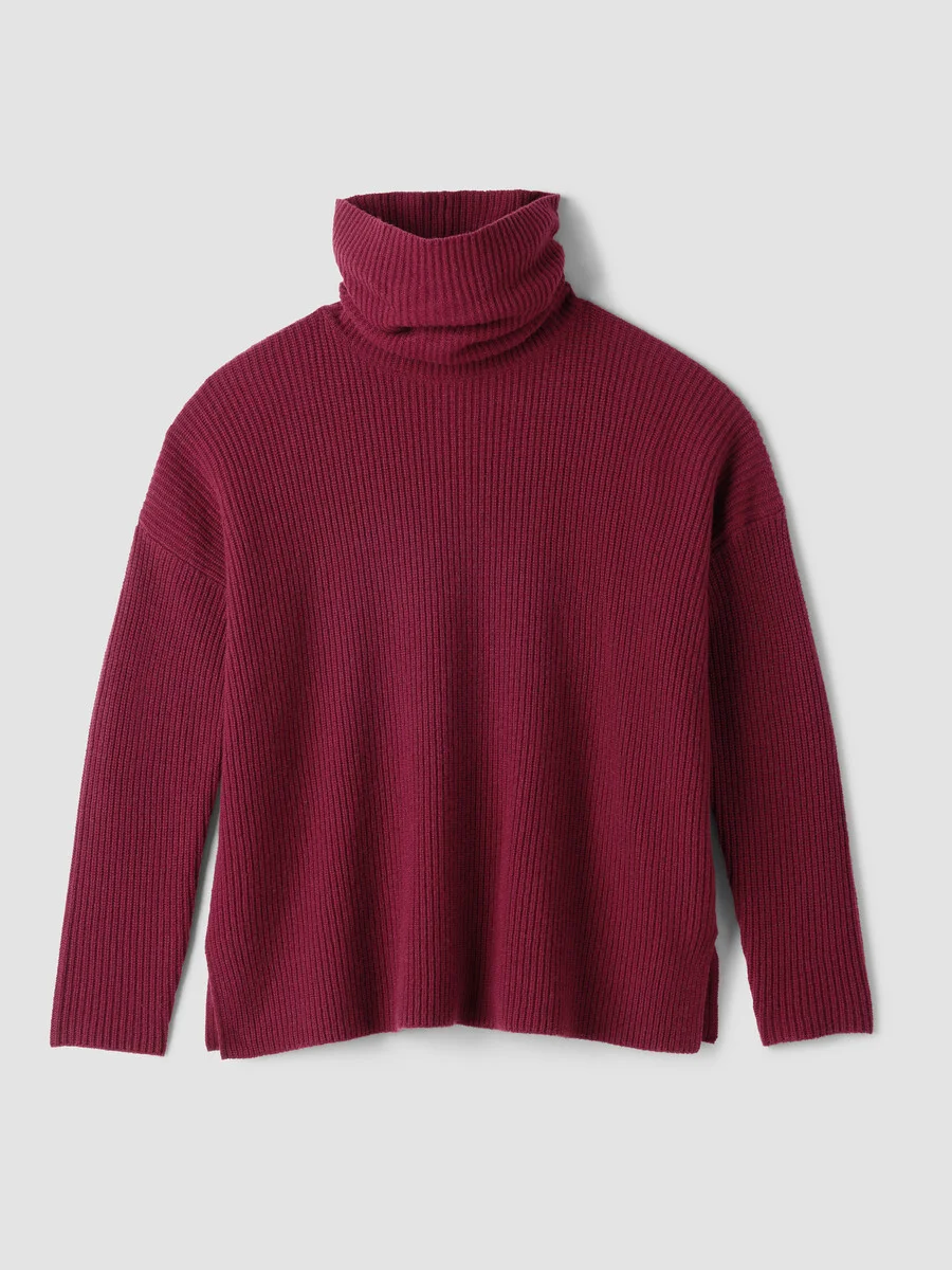 Recycled Wool Cashmere Turtleneck Top - 1