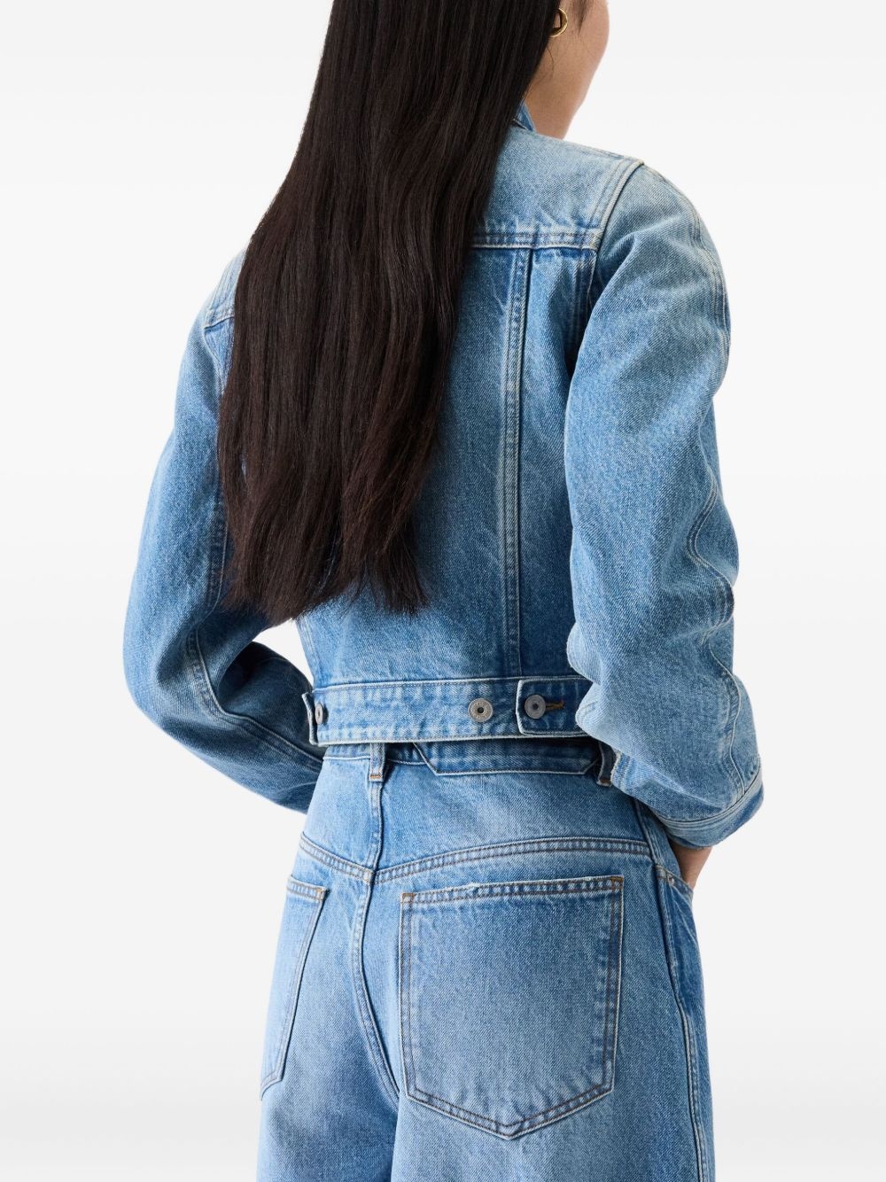 denim cropped jacket - 4