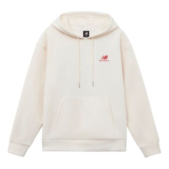 New Balance Men's New Balance Long Sleeves Hooded Fashion Printing Pullover Creamy White AMT11308-IV - 1