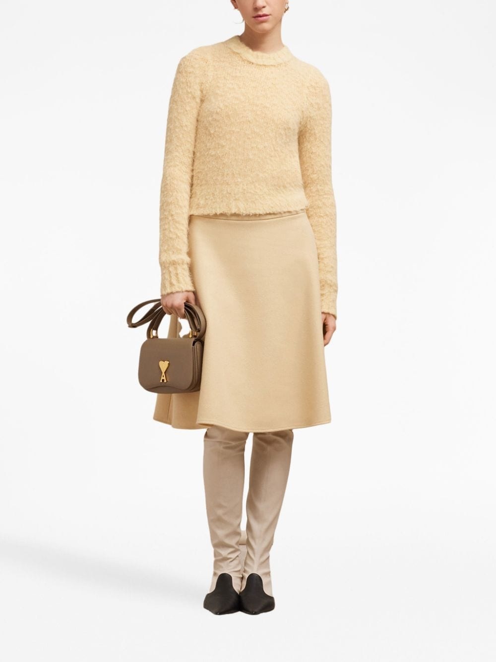 crew-neck brushed jumper - 3