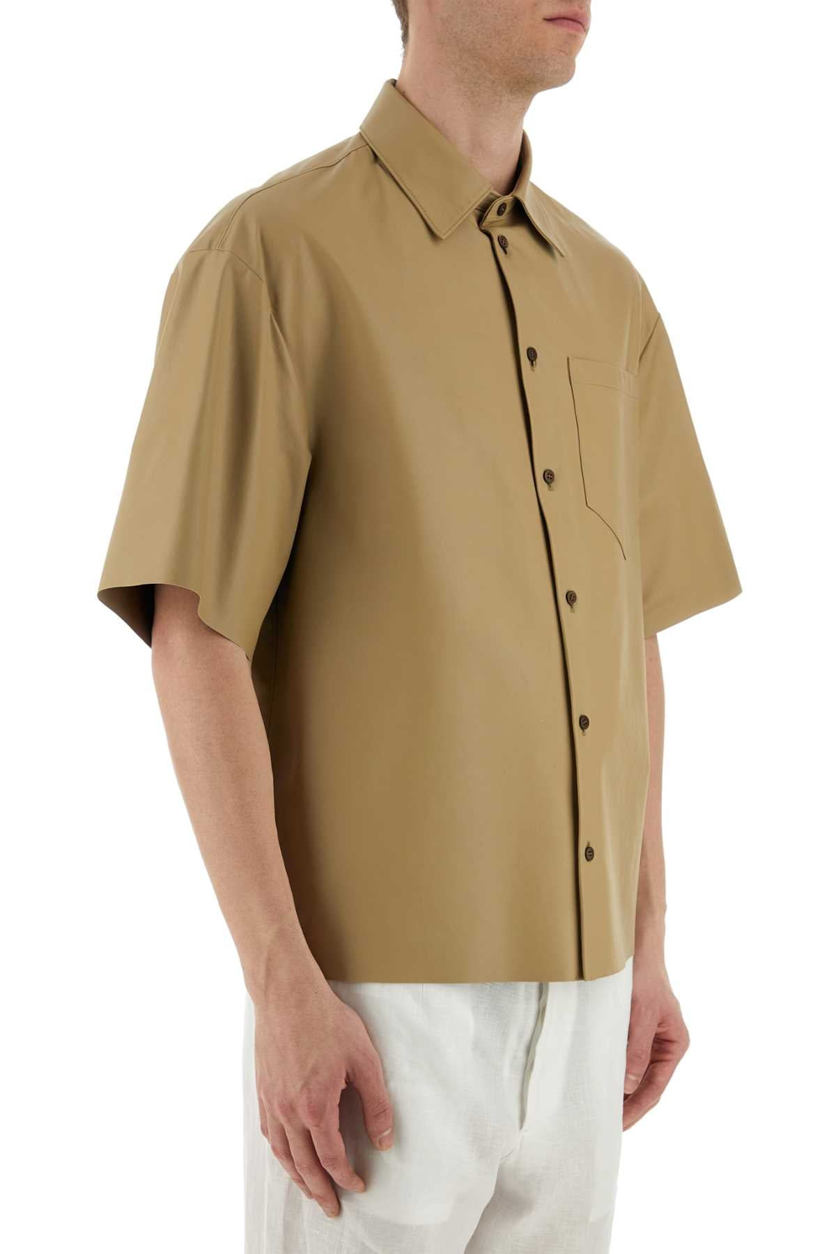 Prada Men Beige Leather Shirt - 3