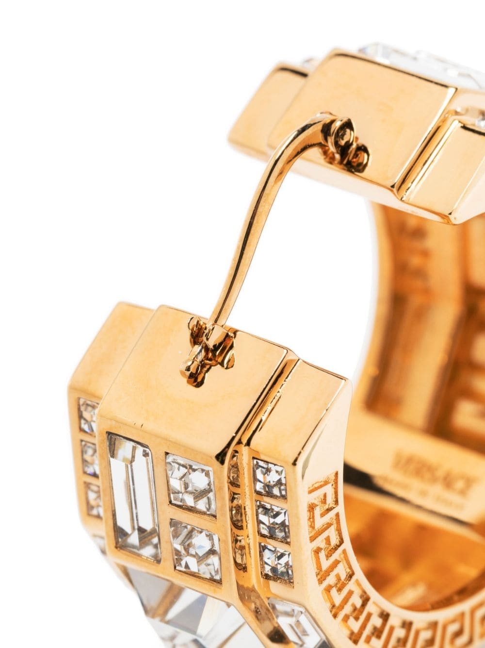 La Greca embellished hoop earrings - 3
